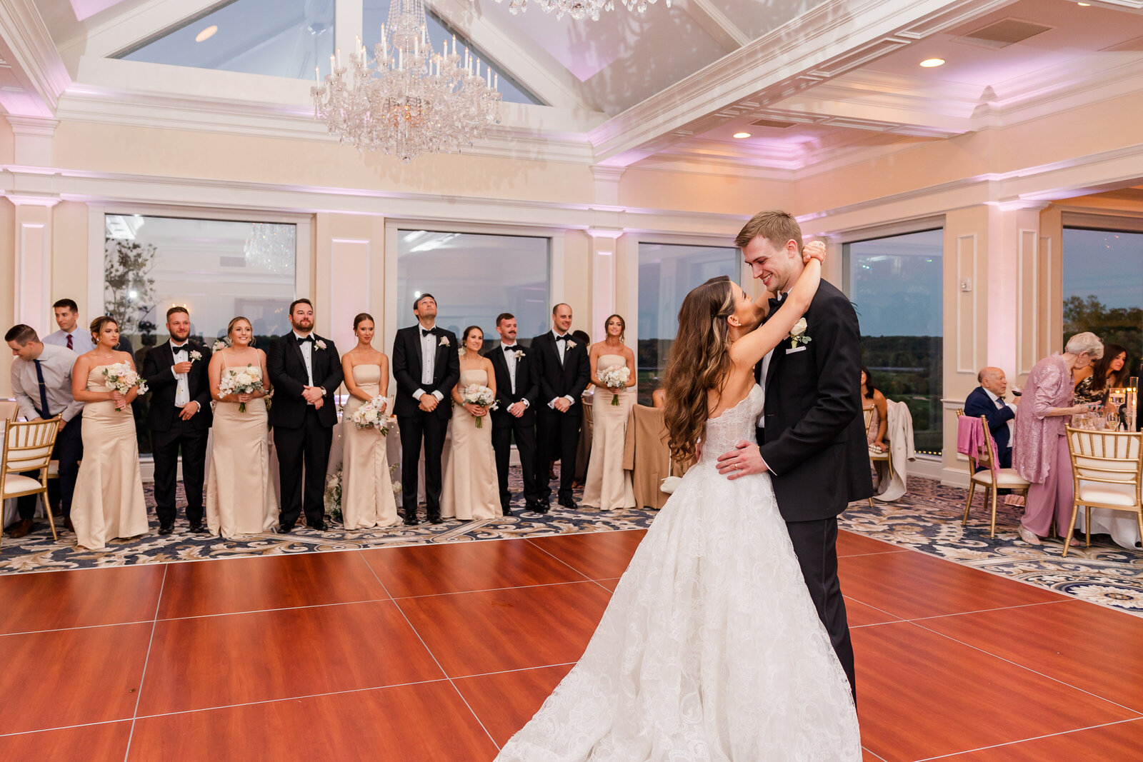 Bride and groom share first dance at Trump National Golf Club