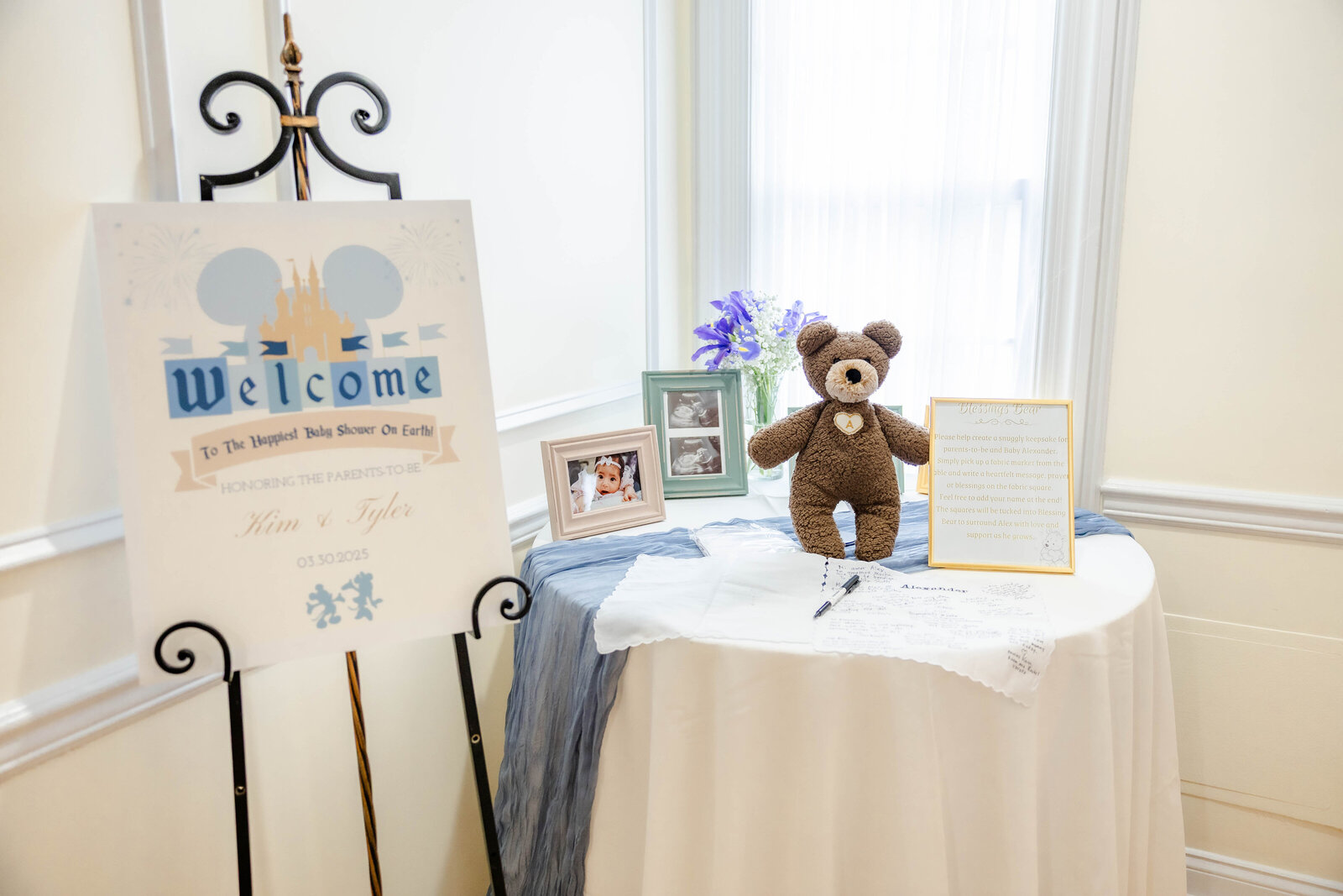 baby-shower-welcome-table-sign-teddy-guestbook-blessing-bear-long-island