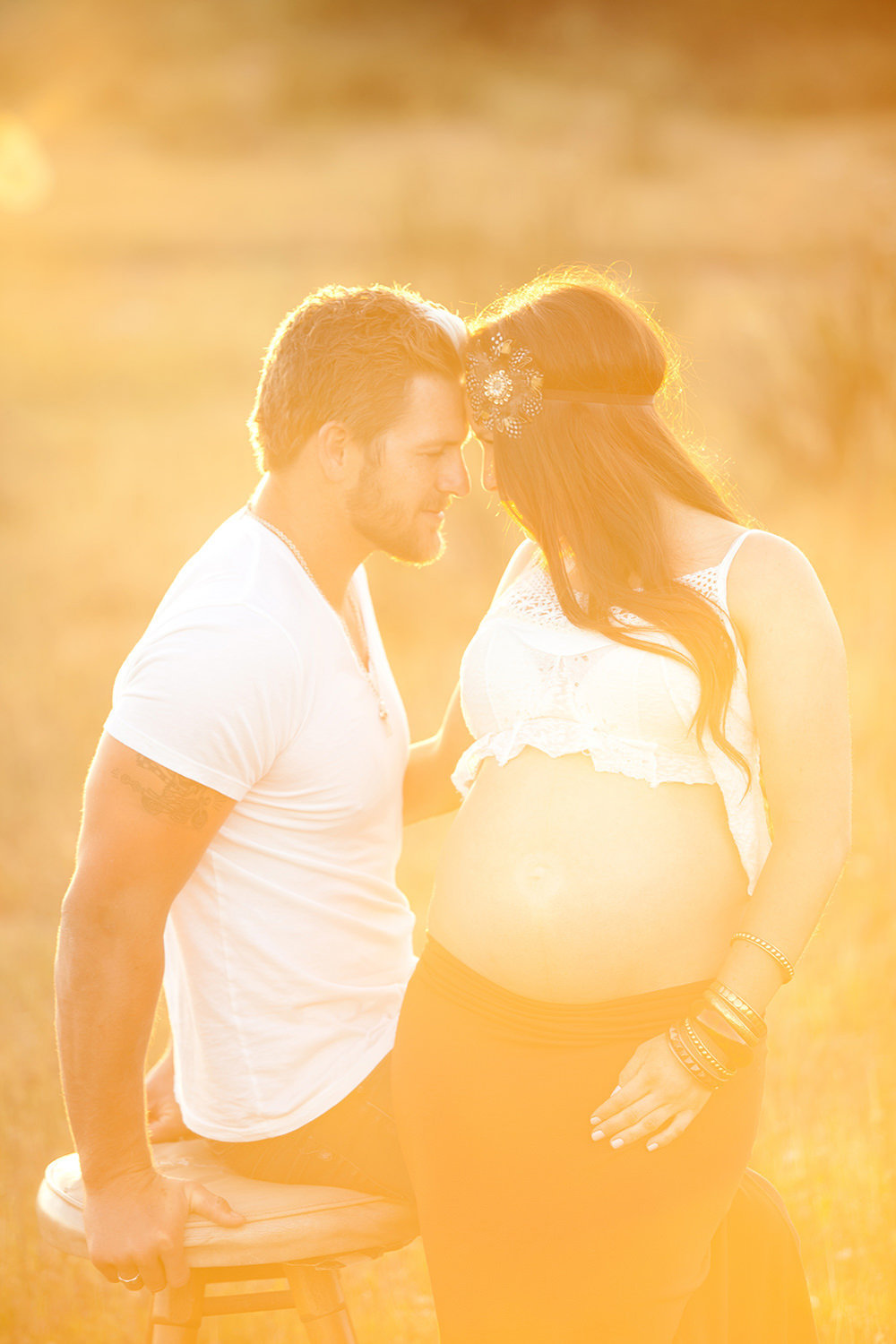 Ethereal sunset lighting for San Diego Maternity Session.
