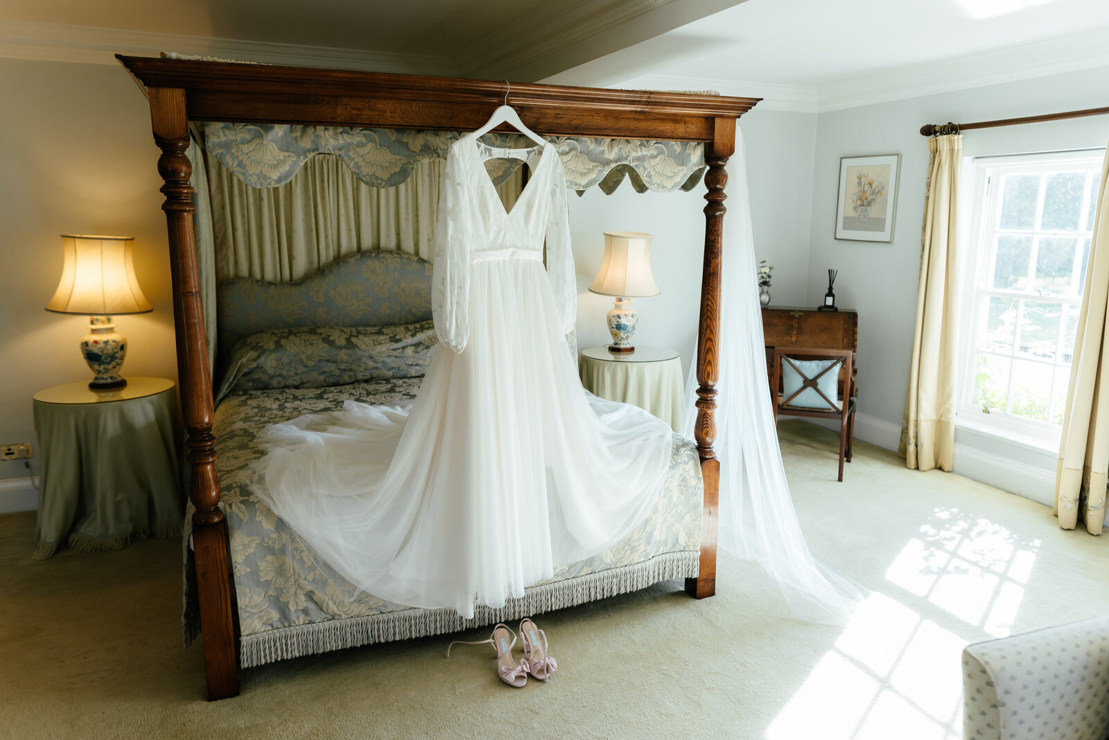 Brides-Dress-Hanging-Birtsmorton-Court