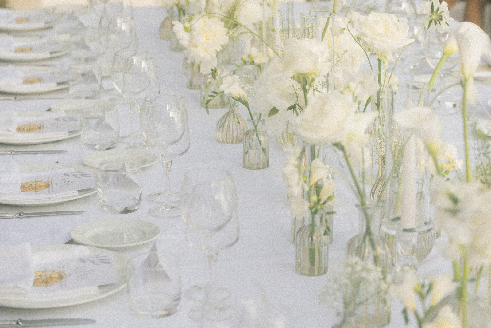 wedding table set up 