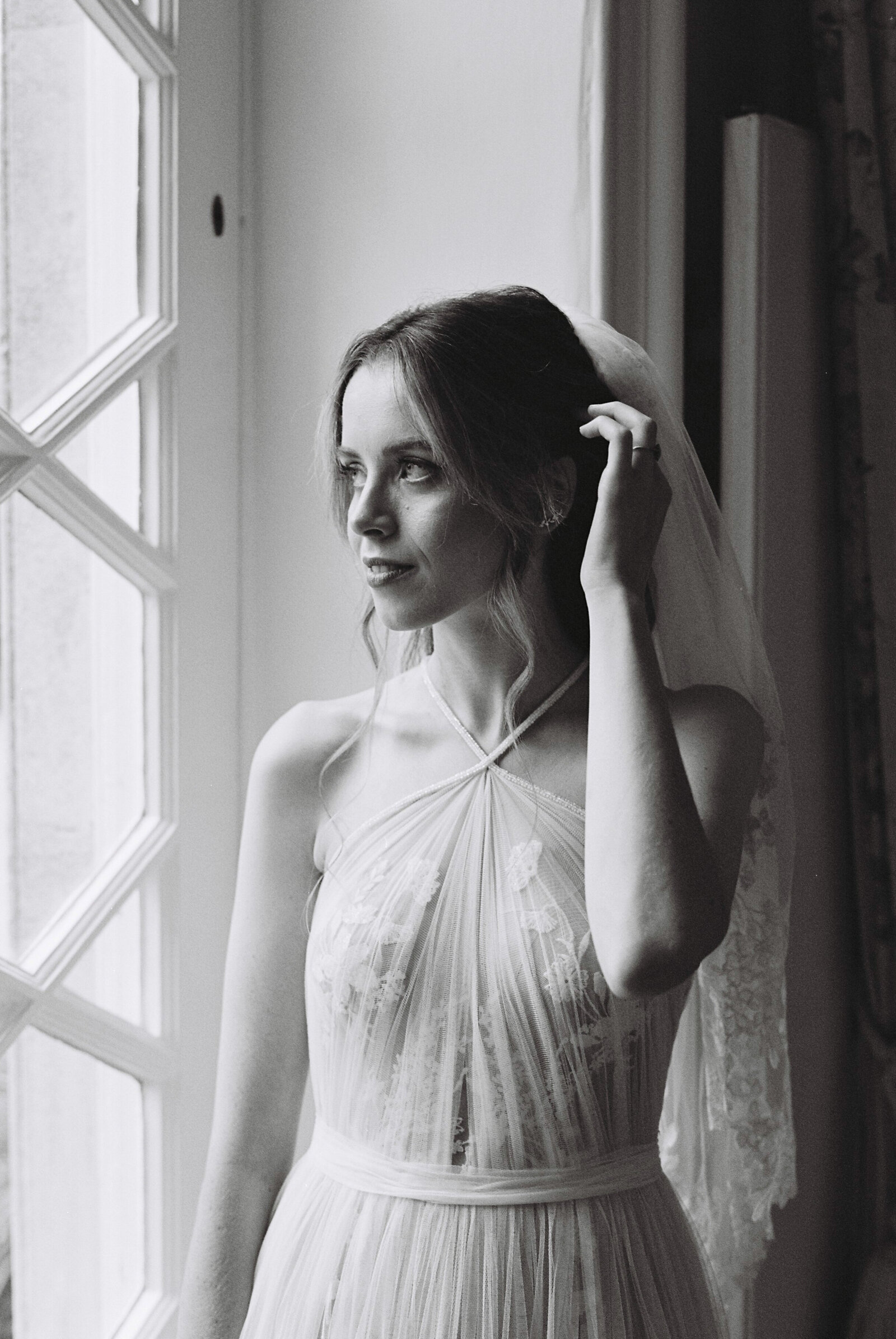 35mm bridal portrait at Cotswolds wedding