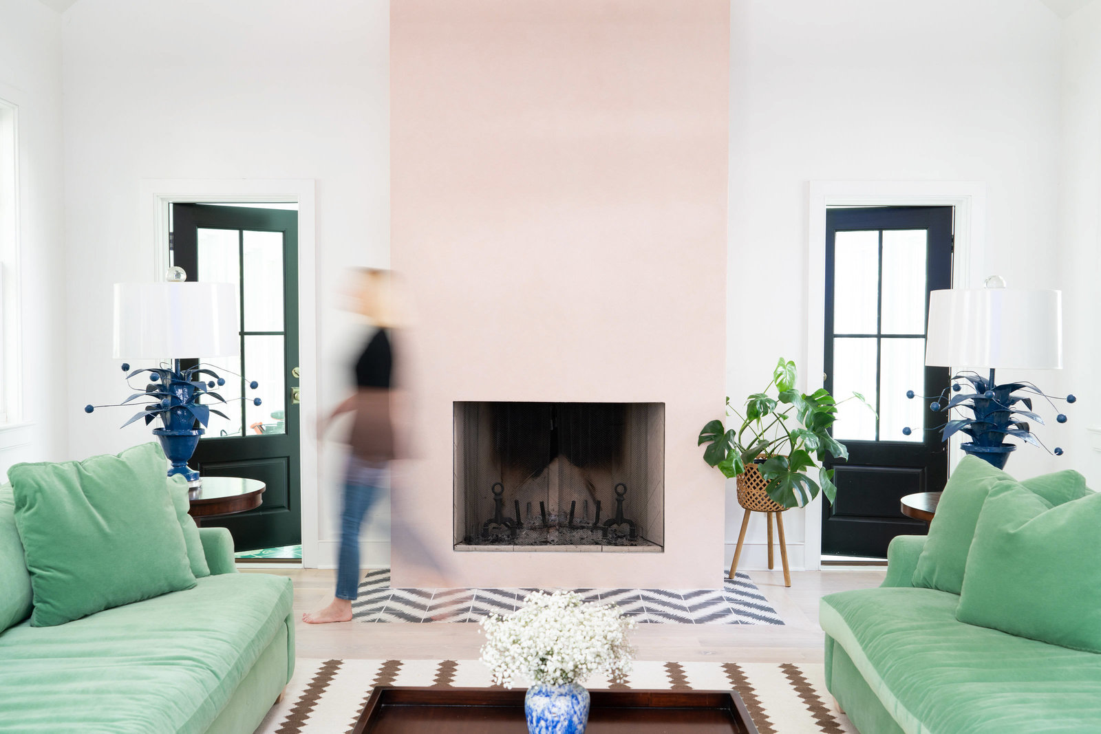 Charleston-based lifestyle blogger Look Linger Love walking in her living room