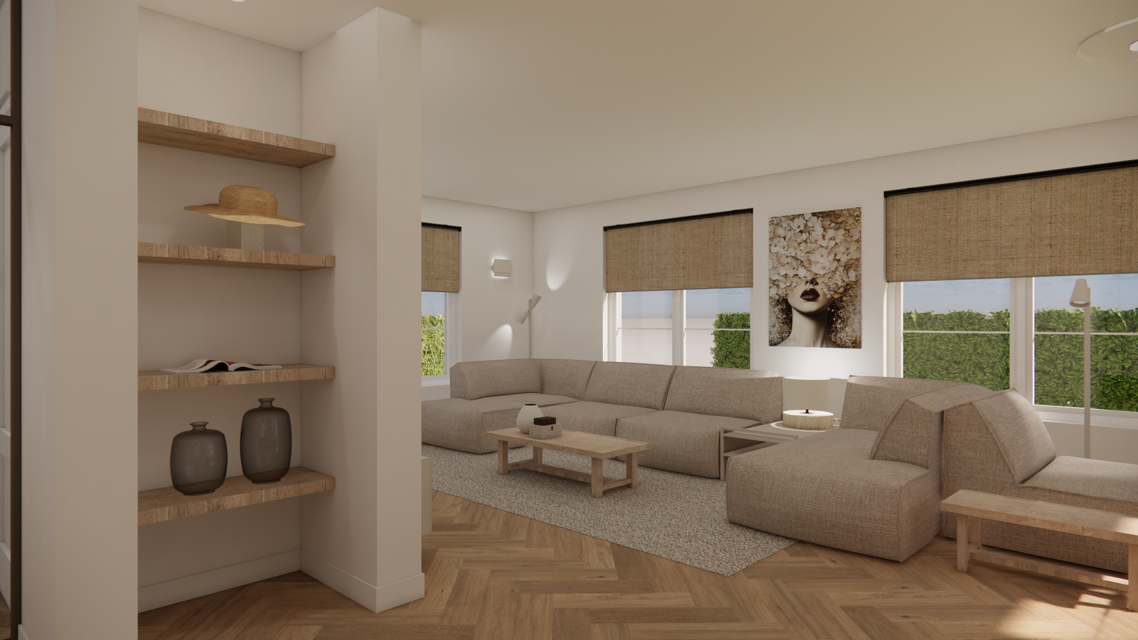 modern art en glazen vazen