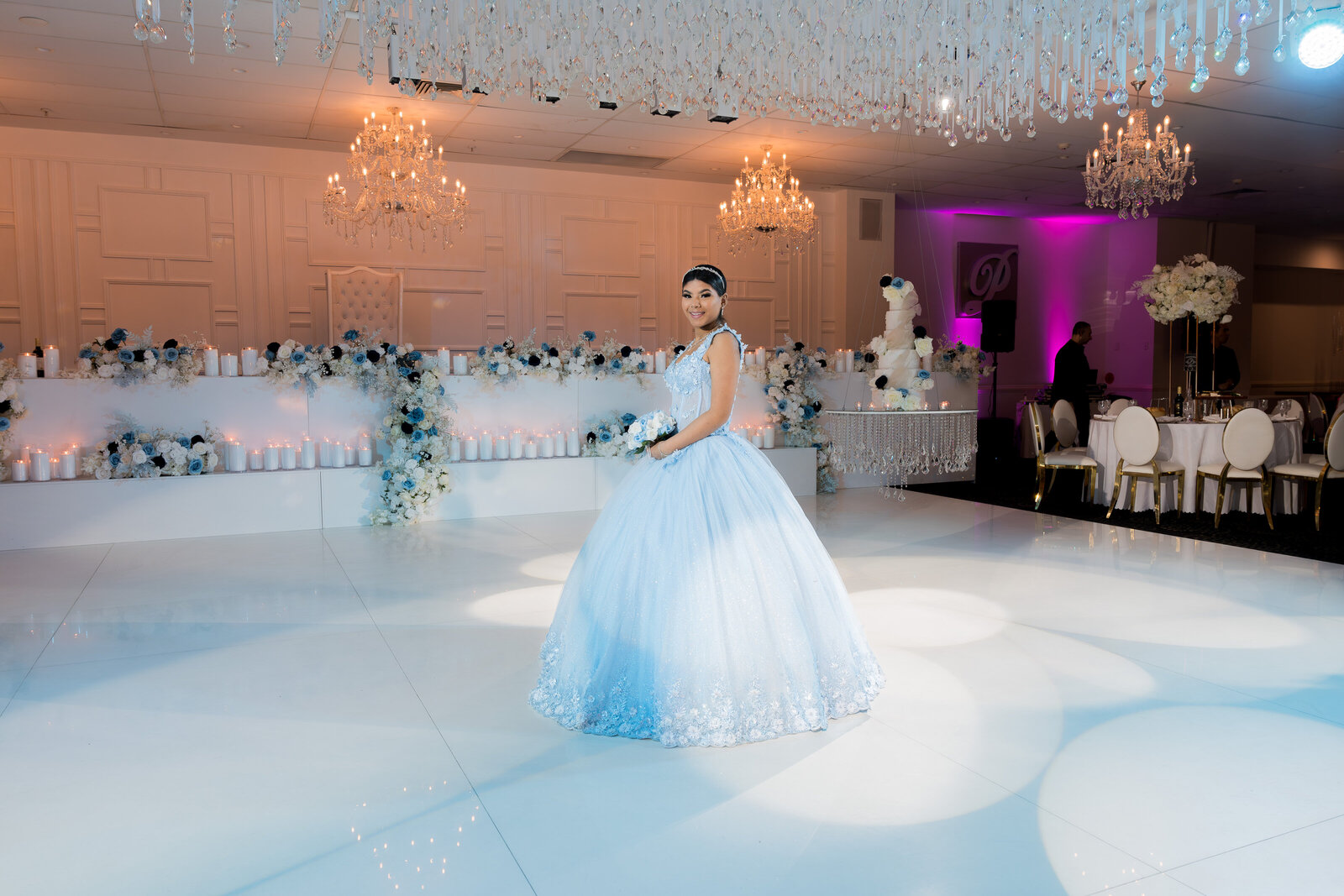 Quinceanera Light Blue Princess Dress at Macquarie Paradiso Function Centre Livopool Western Sydney Pre-Party Session