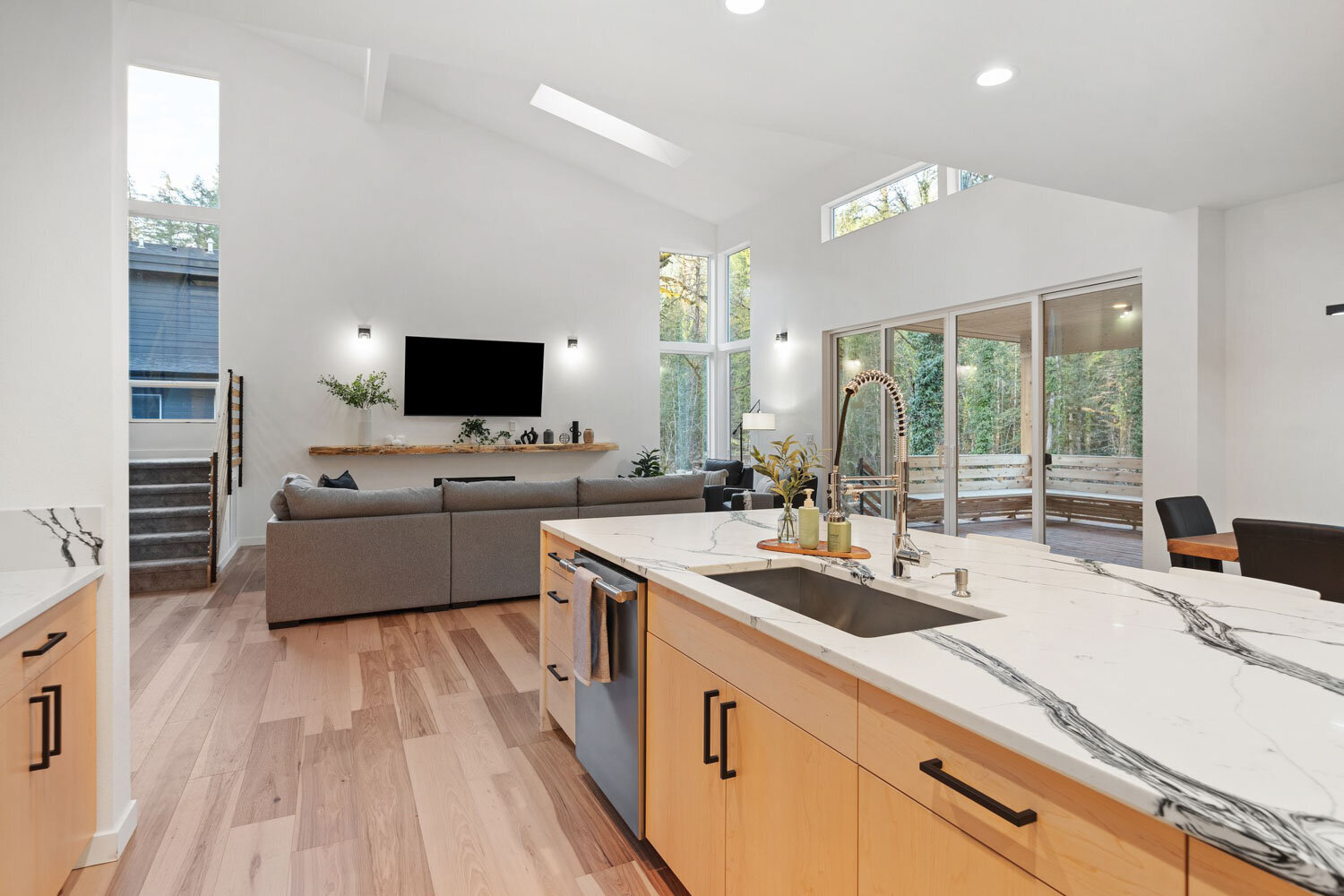 Elegant kitchen area of the cabin