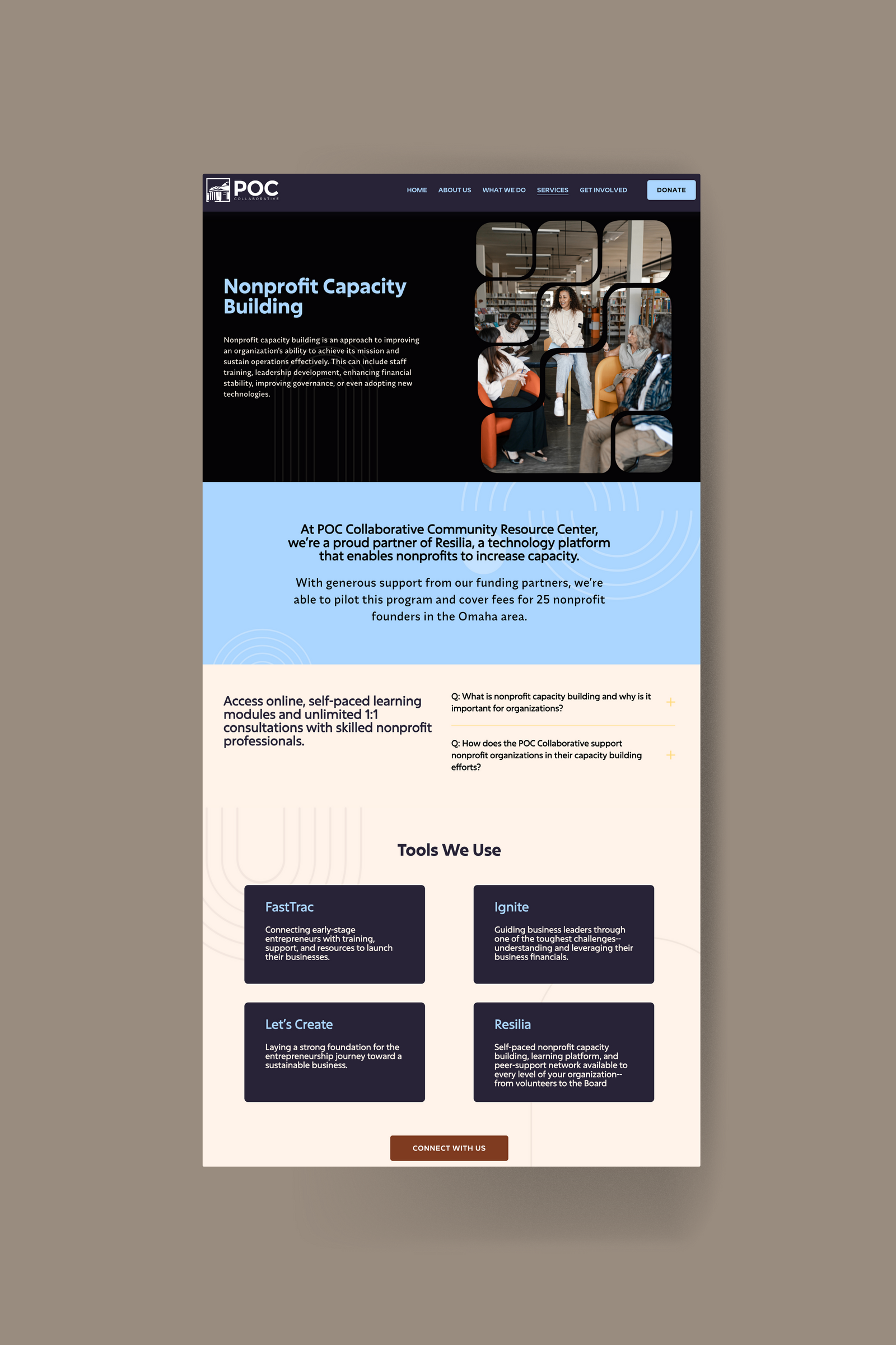nonprofit squarespace website