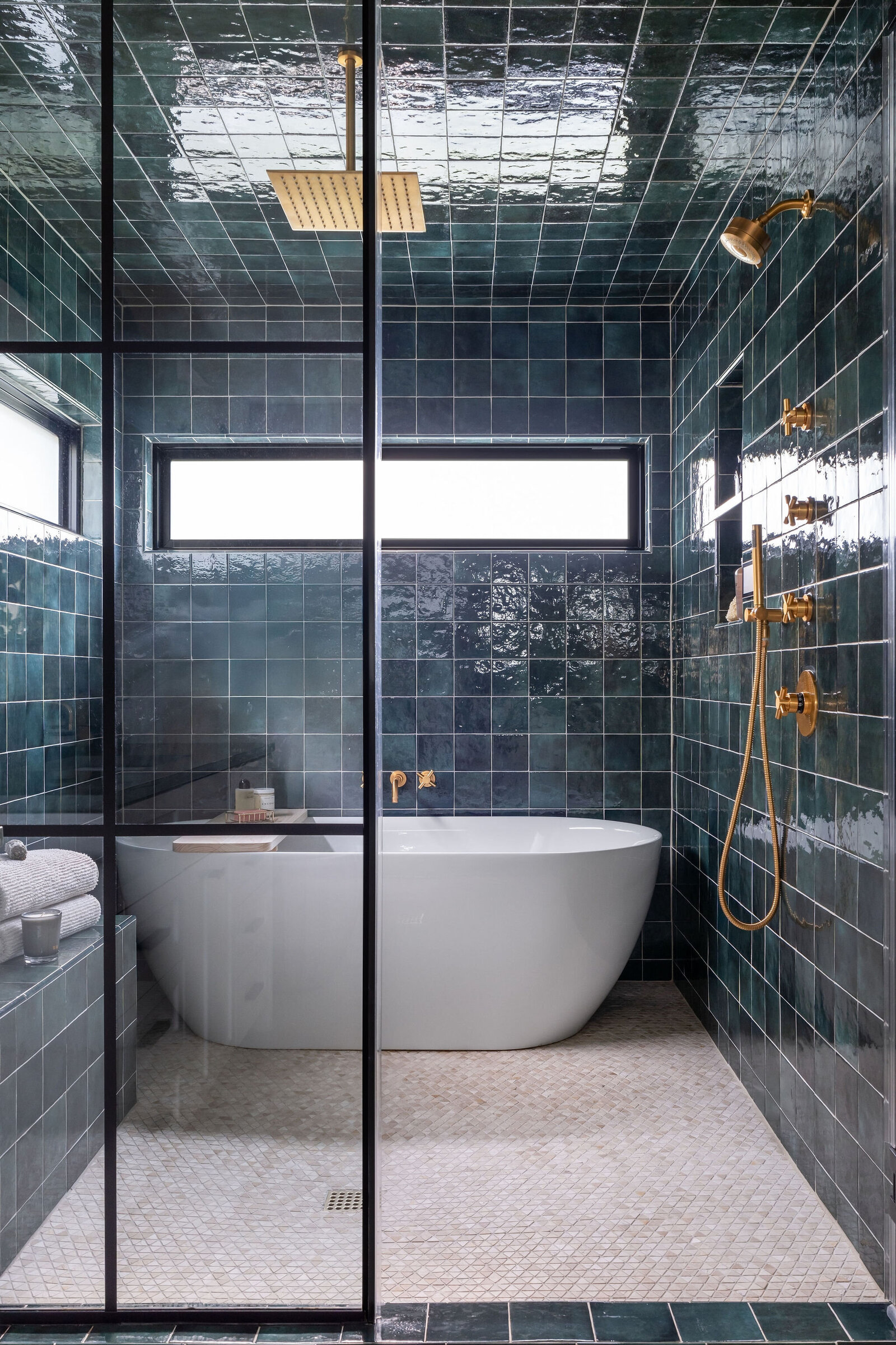 Nuela+Designs+Green+Tile+Shower+Wetroom+Tub