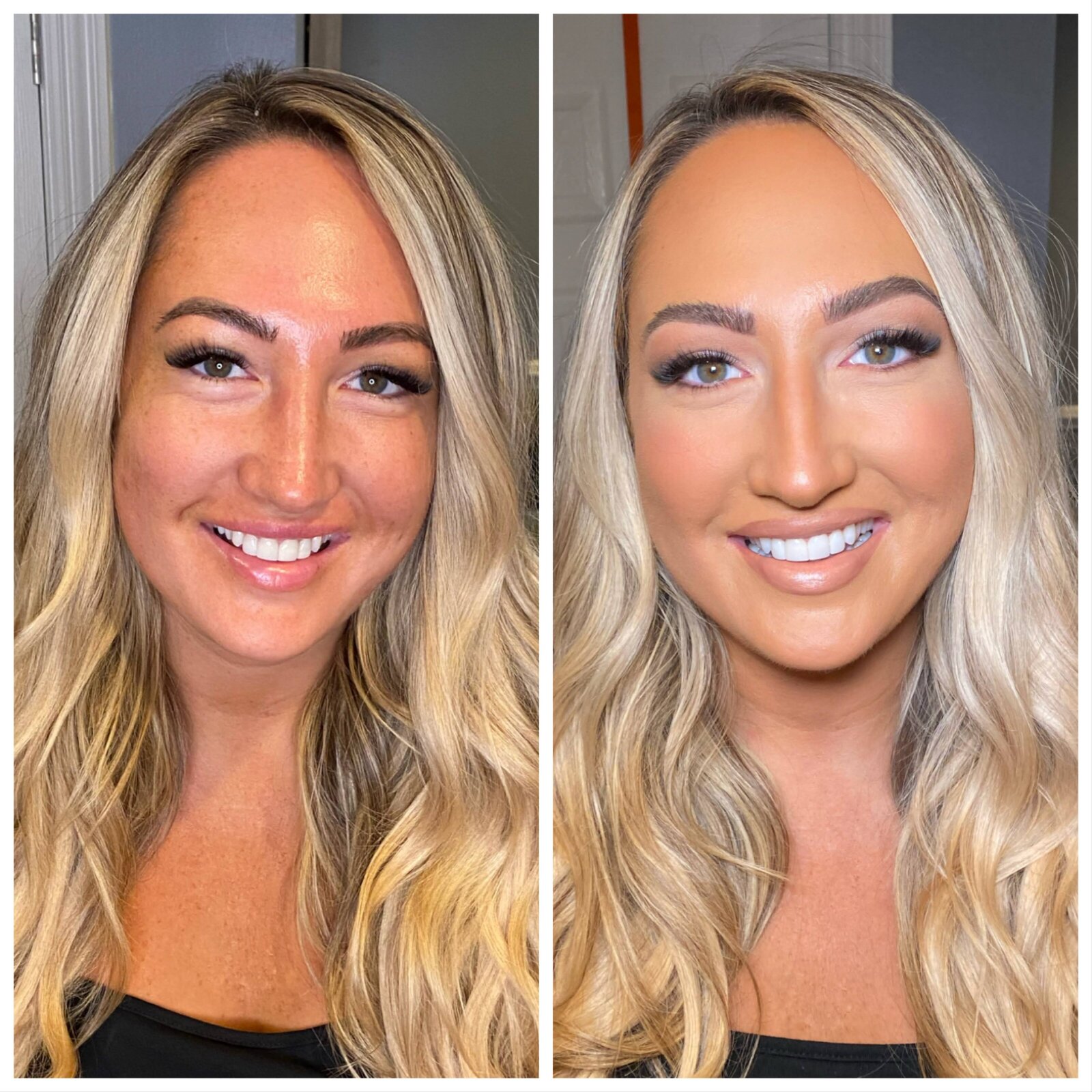 NJ bride wedding makeup before and after