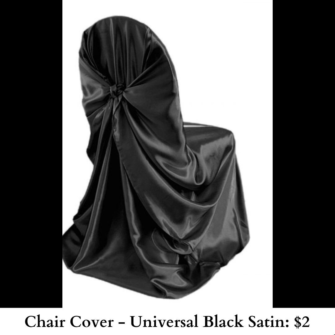 Chair Cover - Universal Black Satin-231
