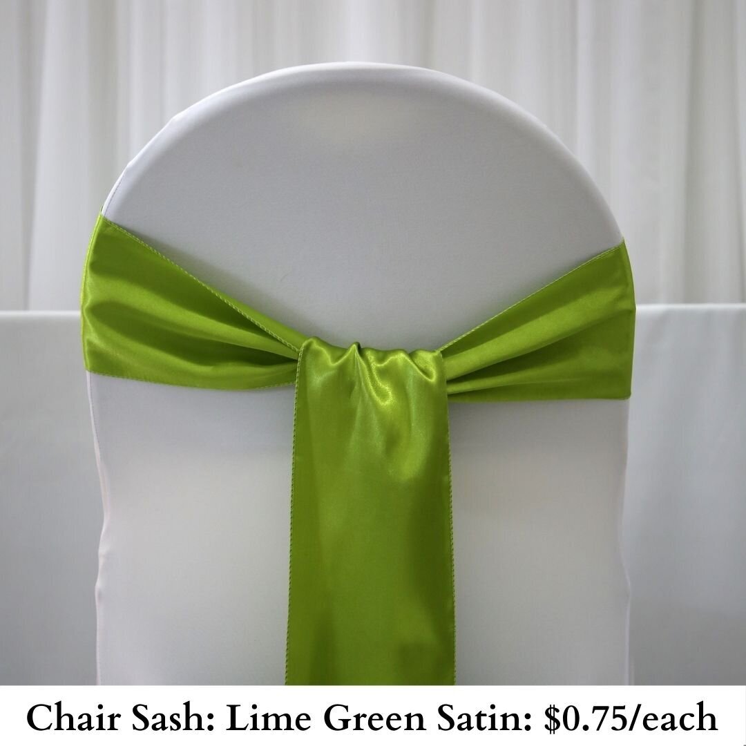 Chair Sash-Lime Green Satin-139