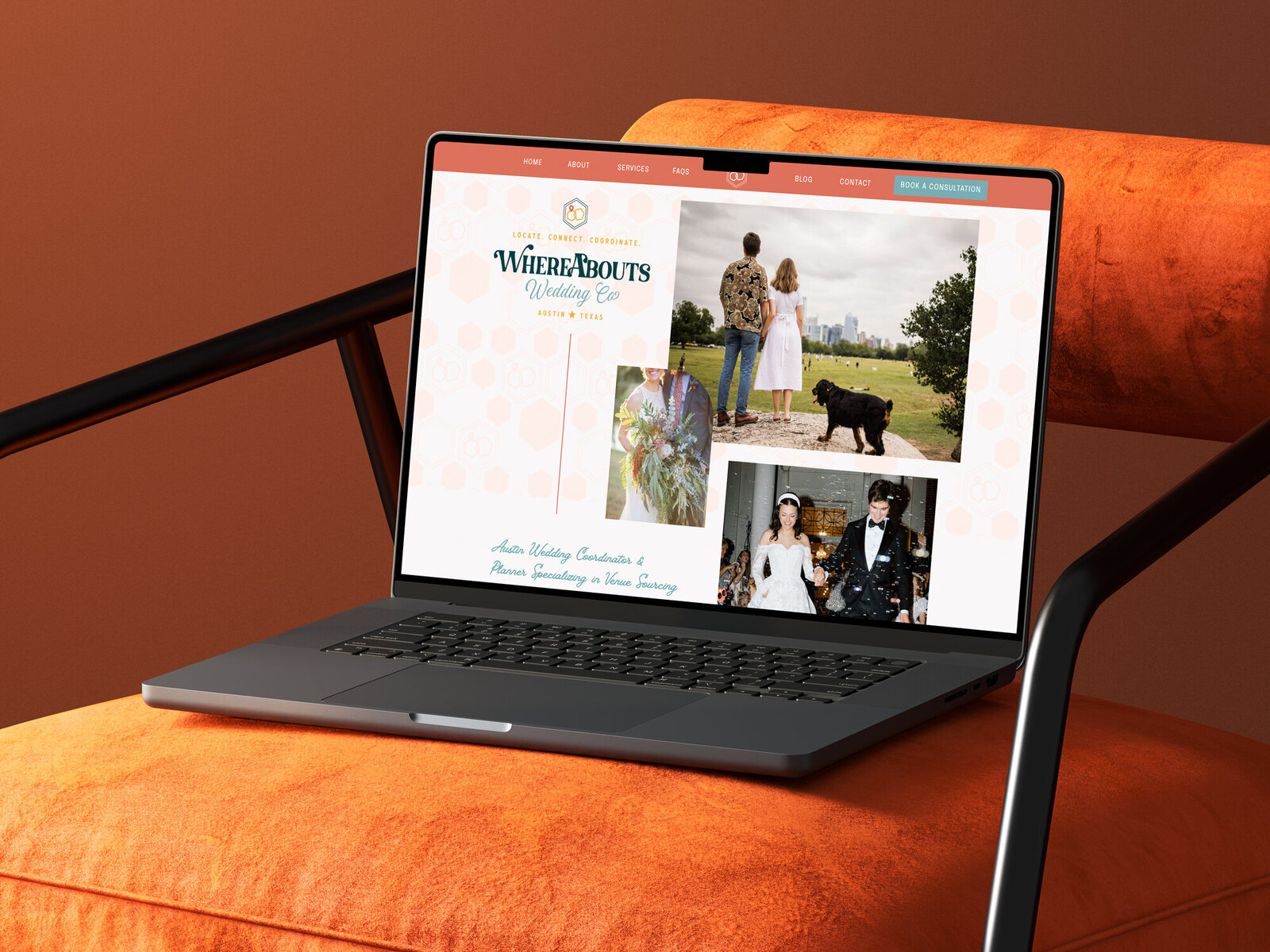 Whereabouts wedding co website mockup