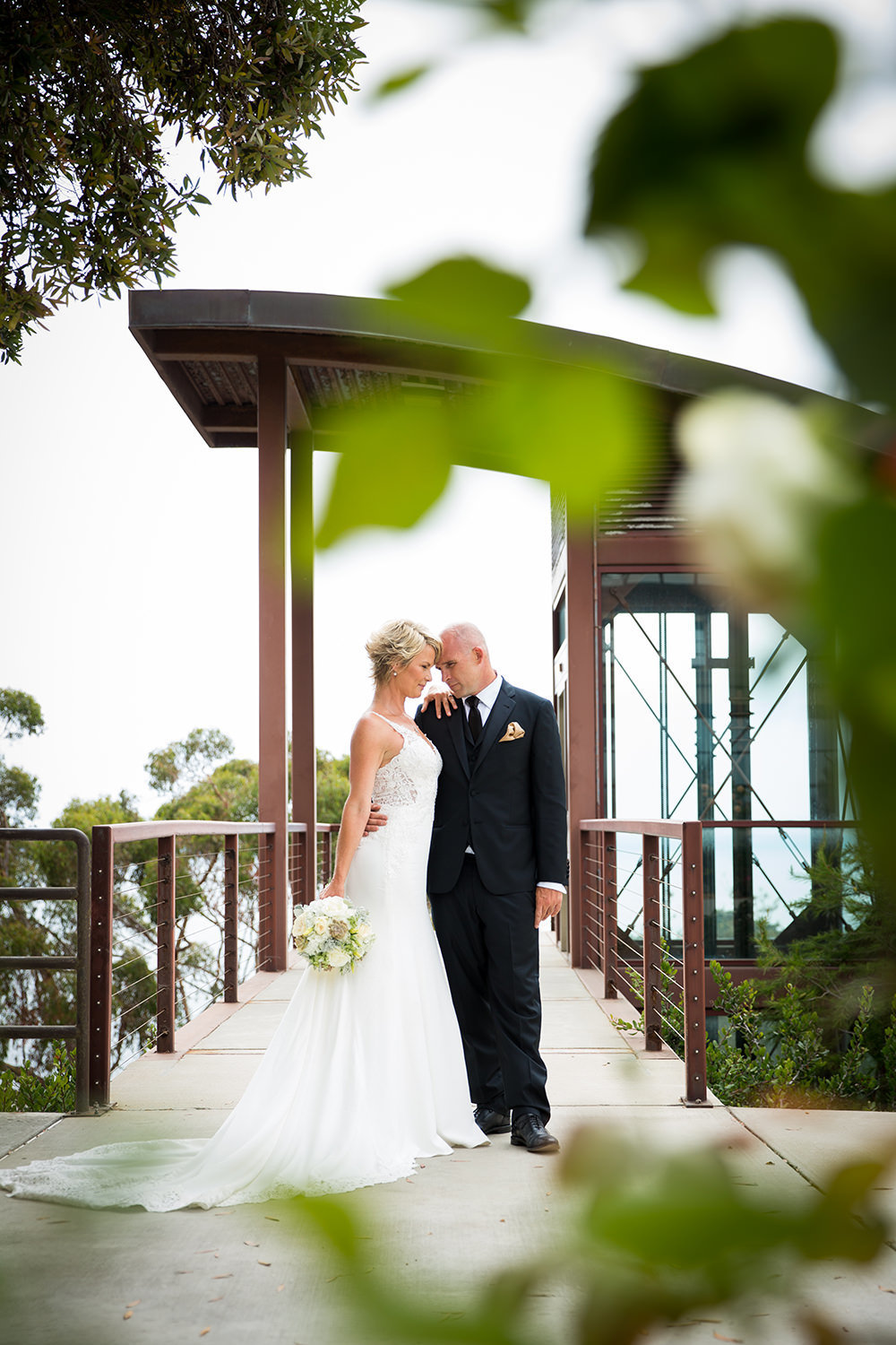 romantic image of bride and groom