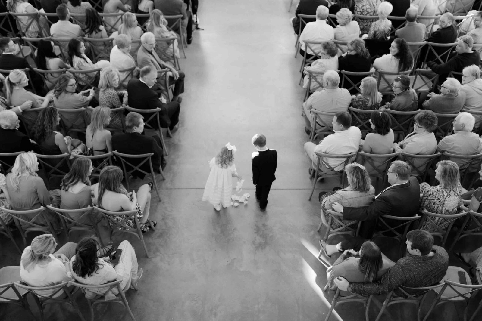Wedding Photo at Harvest Hollow of flower girl and ringbearer