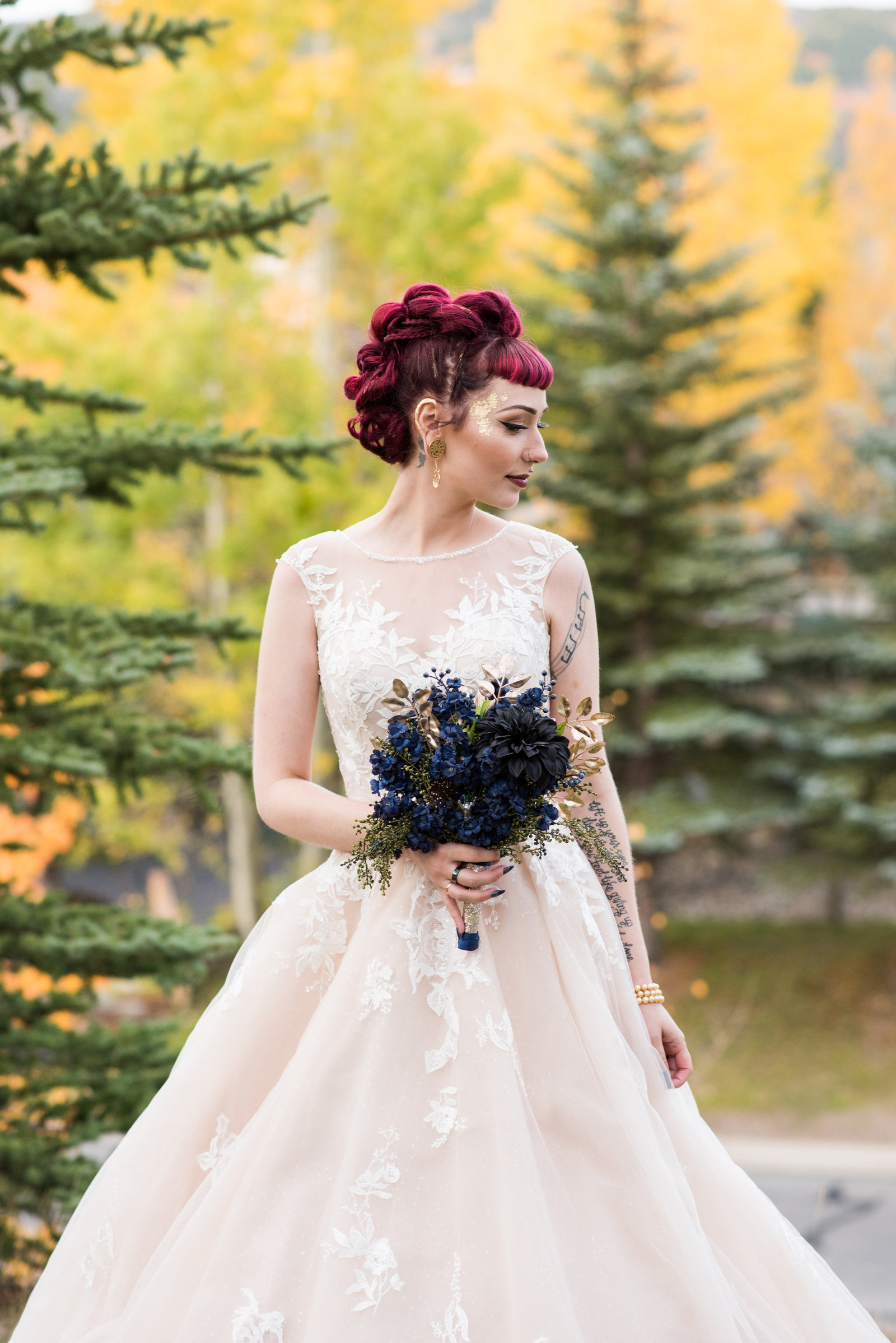 Breckenridge Wedding Photographer - Tattooed Red Head Bride
