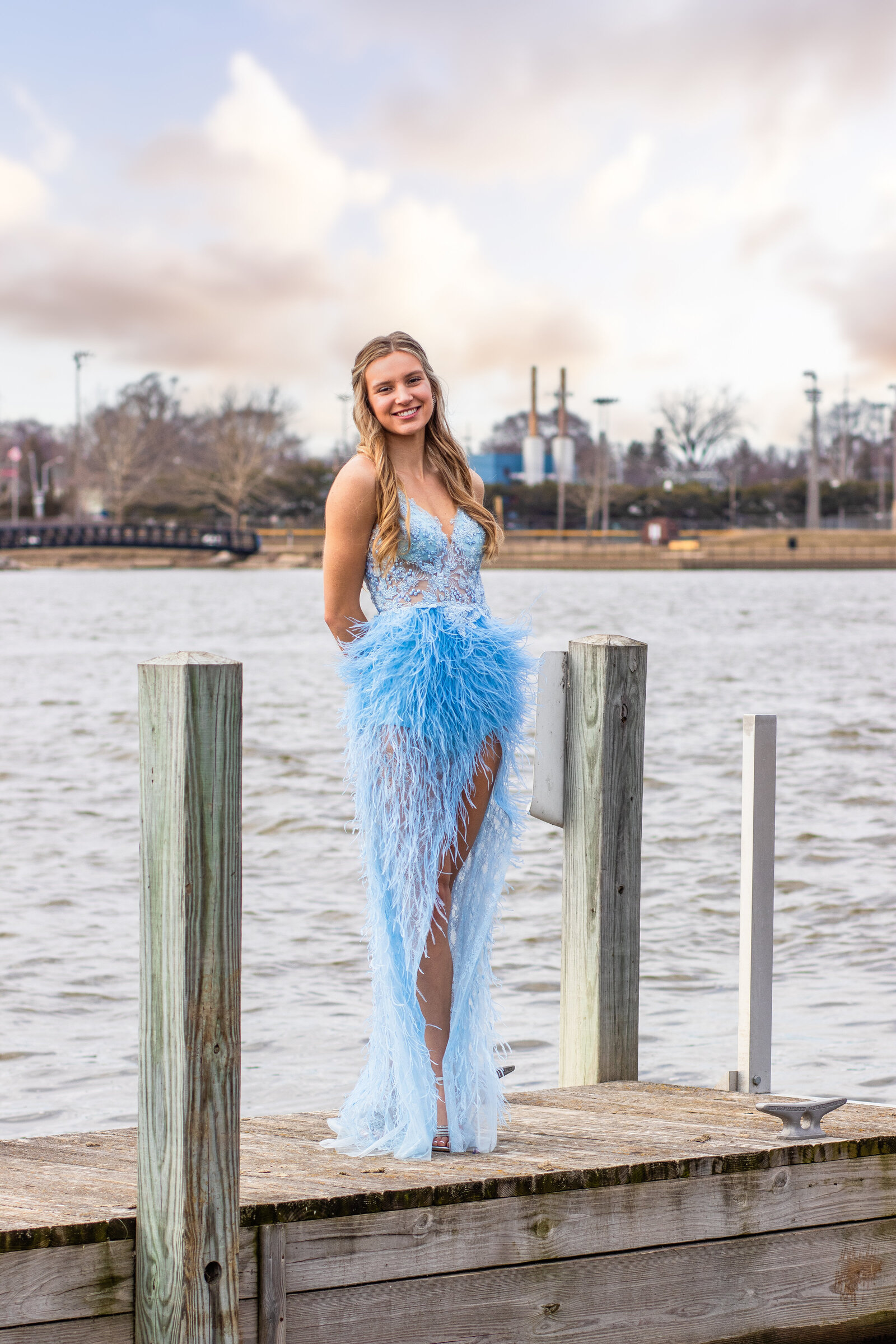 Contemporary, unique senior portrait by Michigan photographer: Devin Ramon Photography. Formal dress from Three Diamonds Prom and Formal.