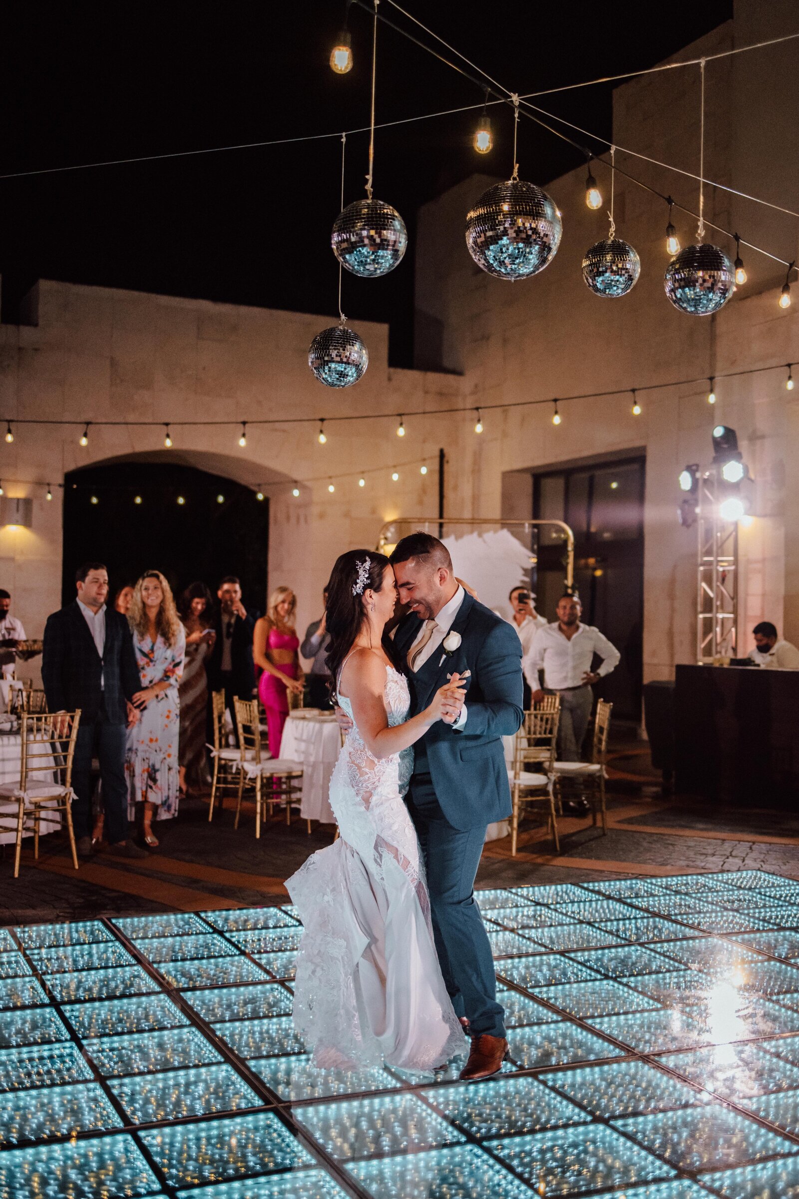 bride and groom on dancefloor