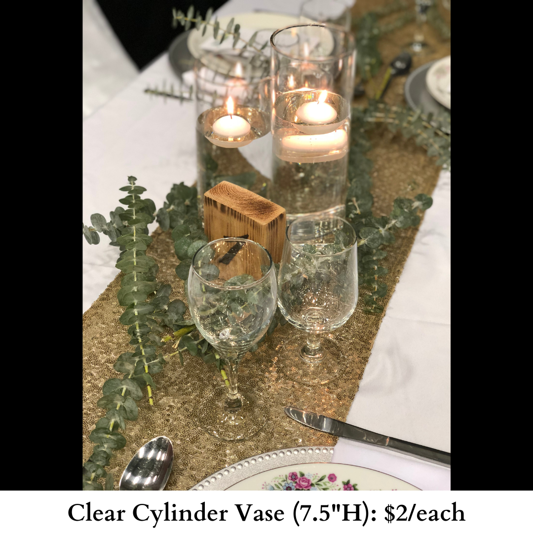 Clear Cylinder Vase 7.5 inch-336