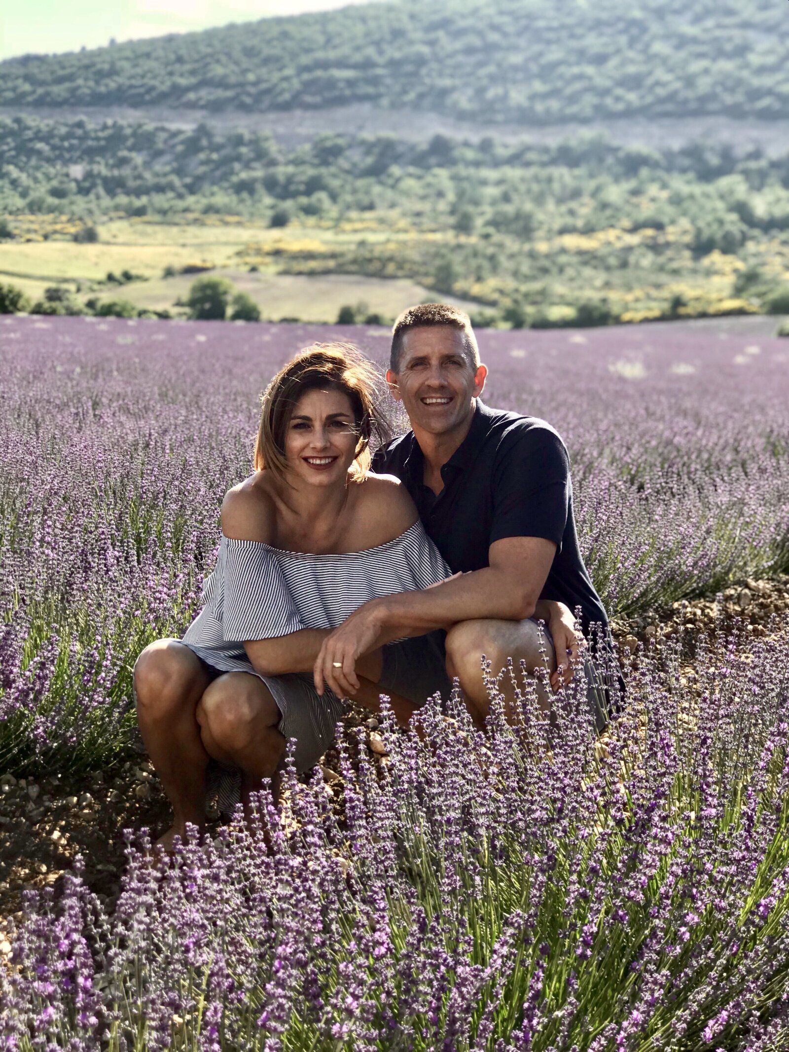 scotta and trey in lavendar field