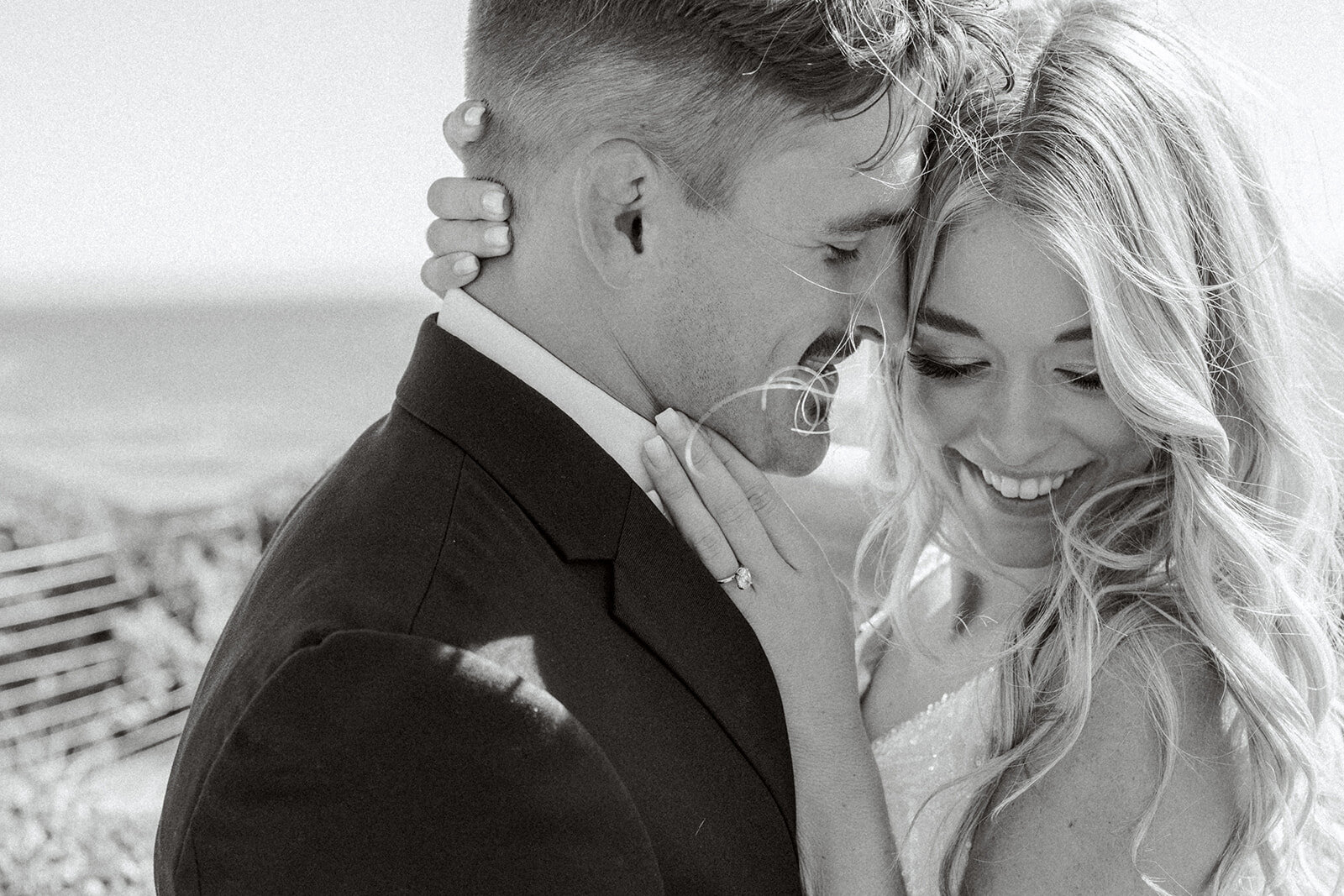 Bride and Groom’s Candid Moment at Dolphin Bay Resort