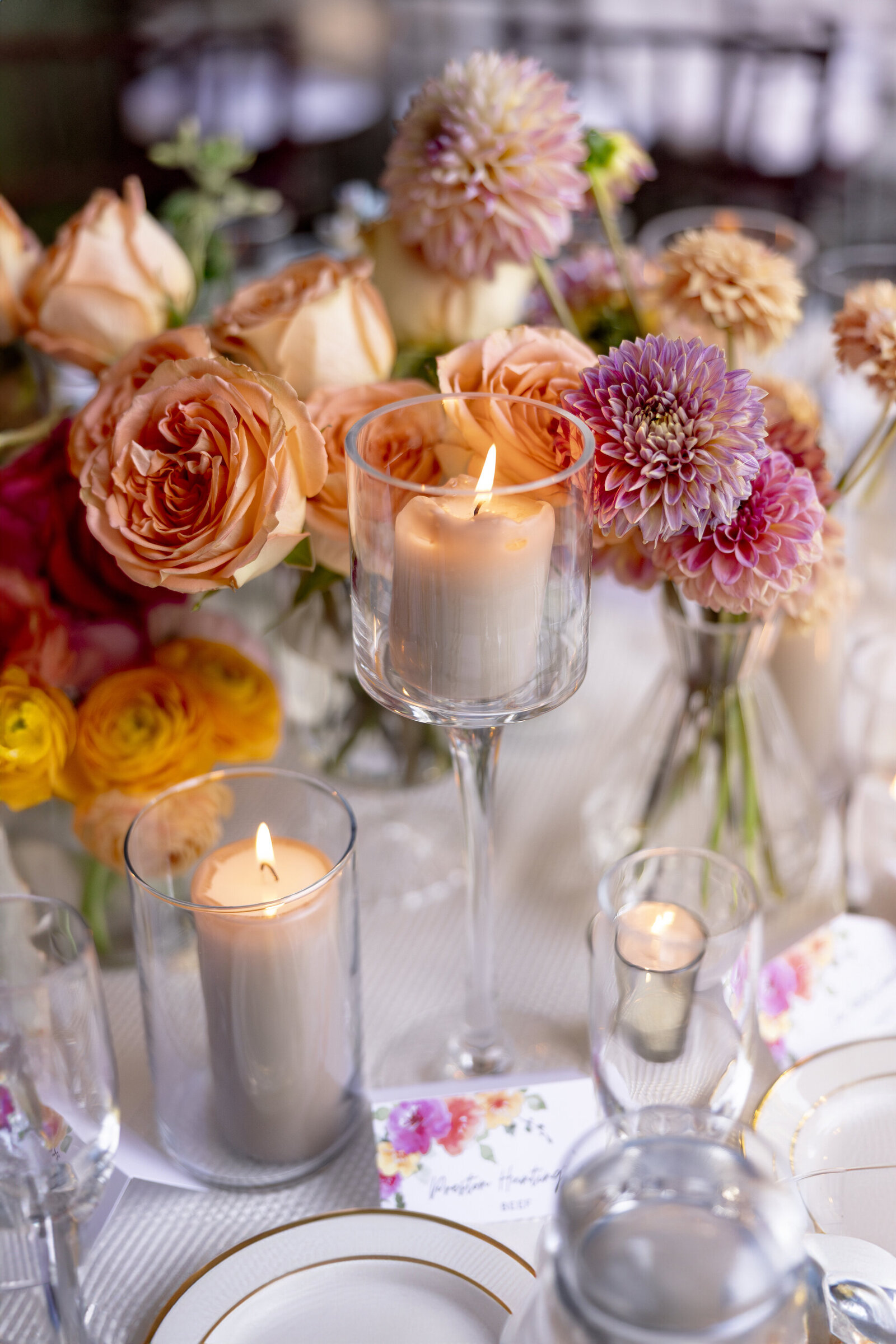 123_Kate Campbell Floral Colorful Indian Wedding at Gramercy Mansion Reception by Anna Schmidt photo