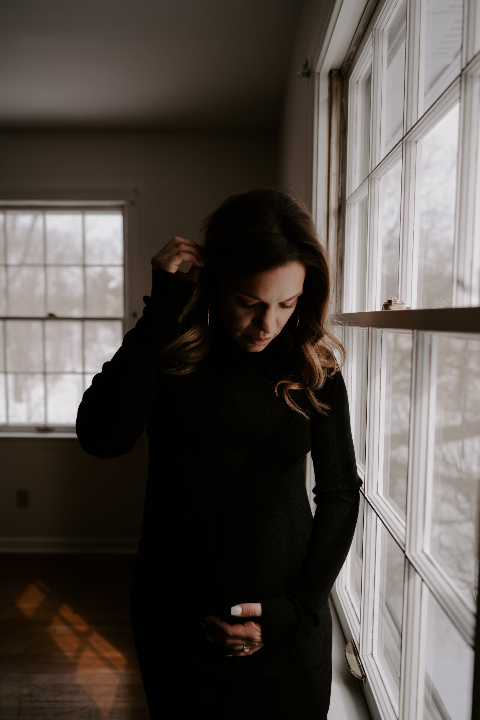 Indianapolis Winter In Home Maternity Session - Cooper-96