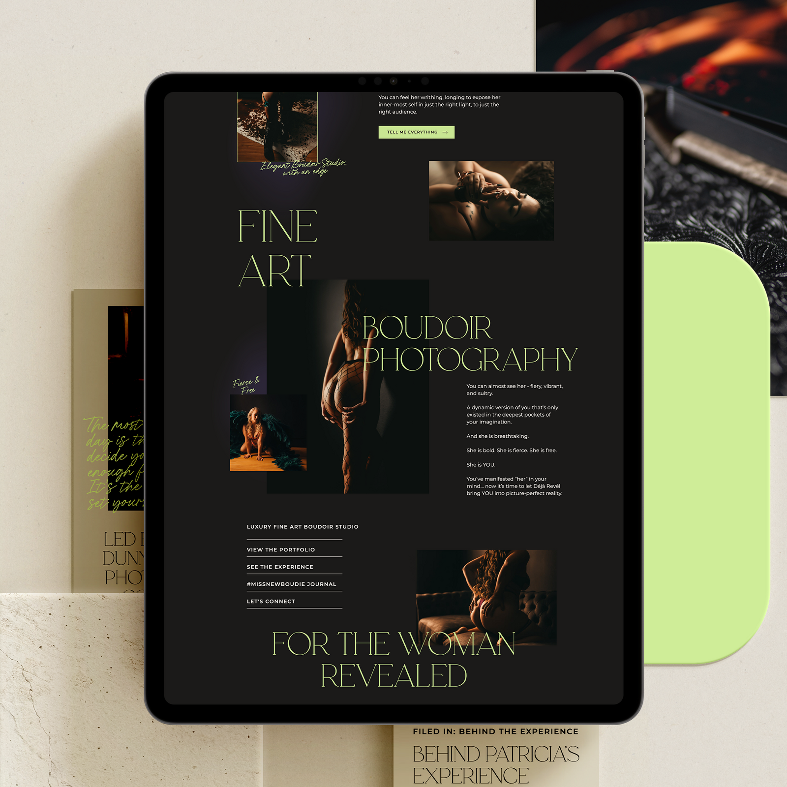 Custom Showit Website for Déjà Revél Fine Art Boudoir Photography in York County Pennsylvania