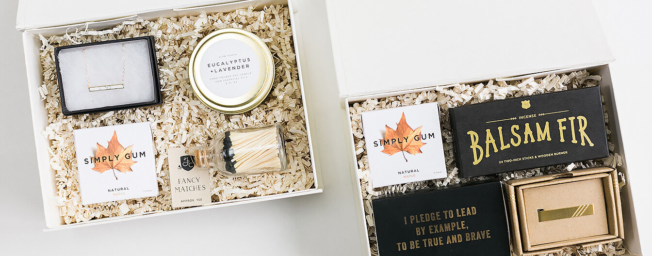 curated gift boxes of local handmade goods