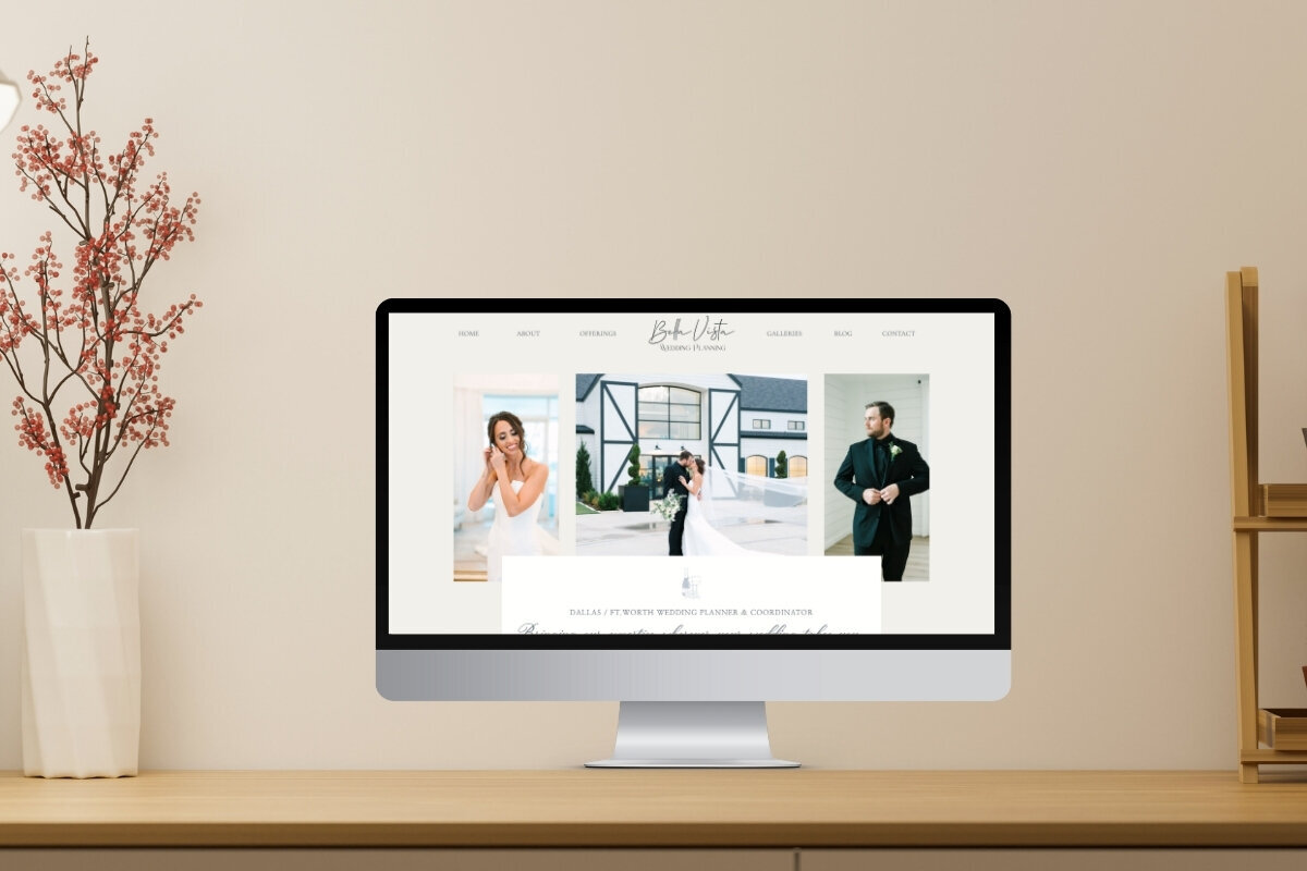 Bella vista wedding planning website mockup