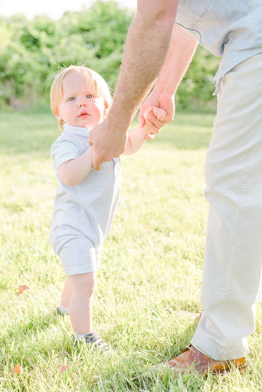 boy holding dad in Bristow, VA