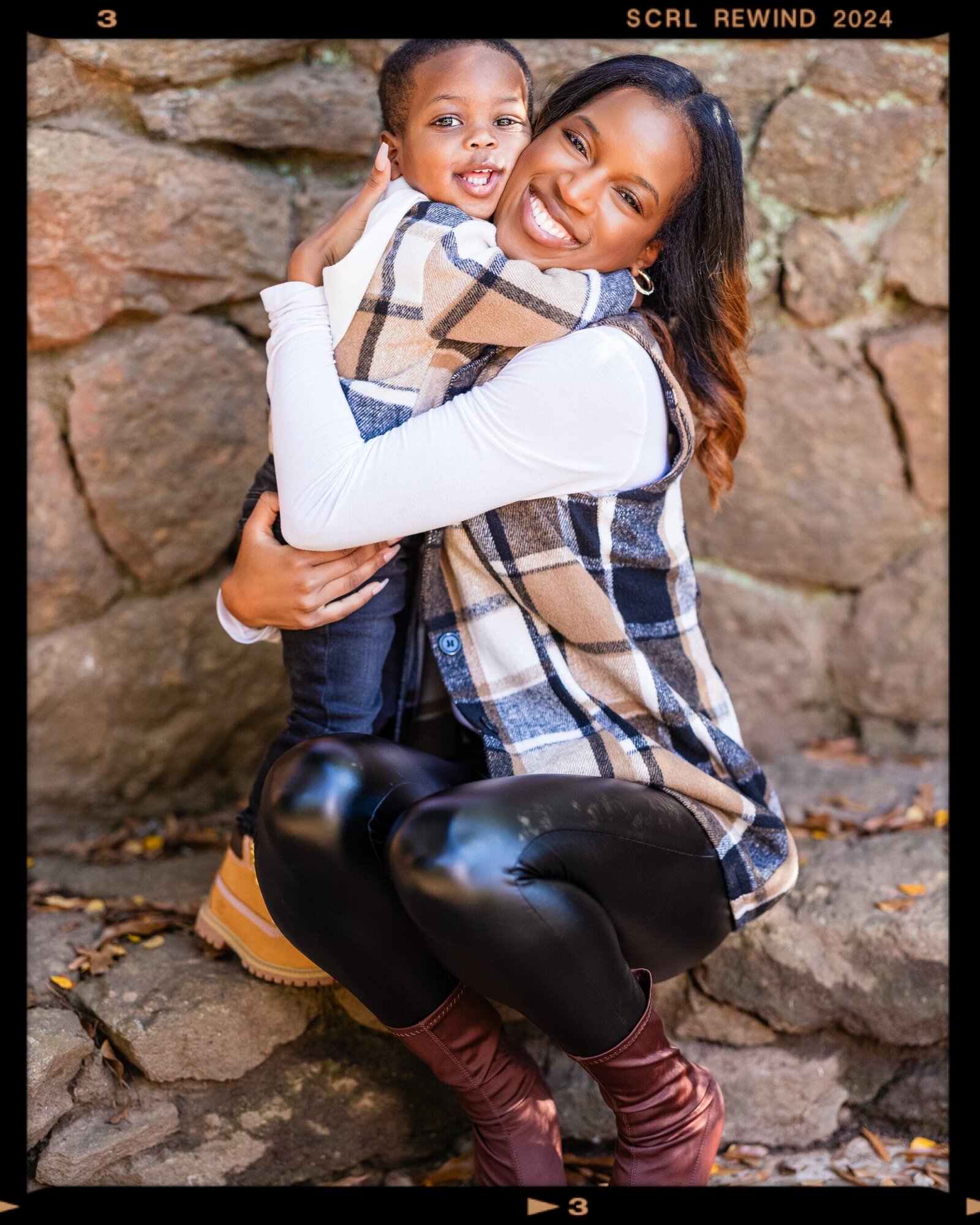 mom and son at nrock quarry