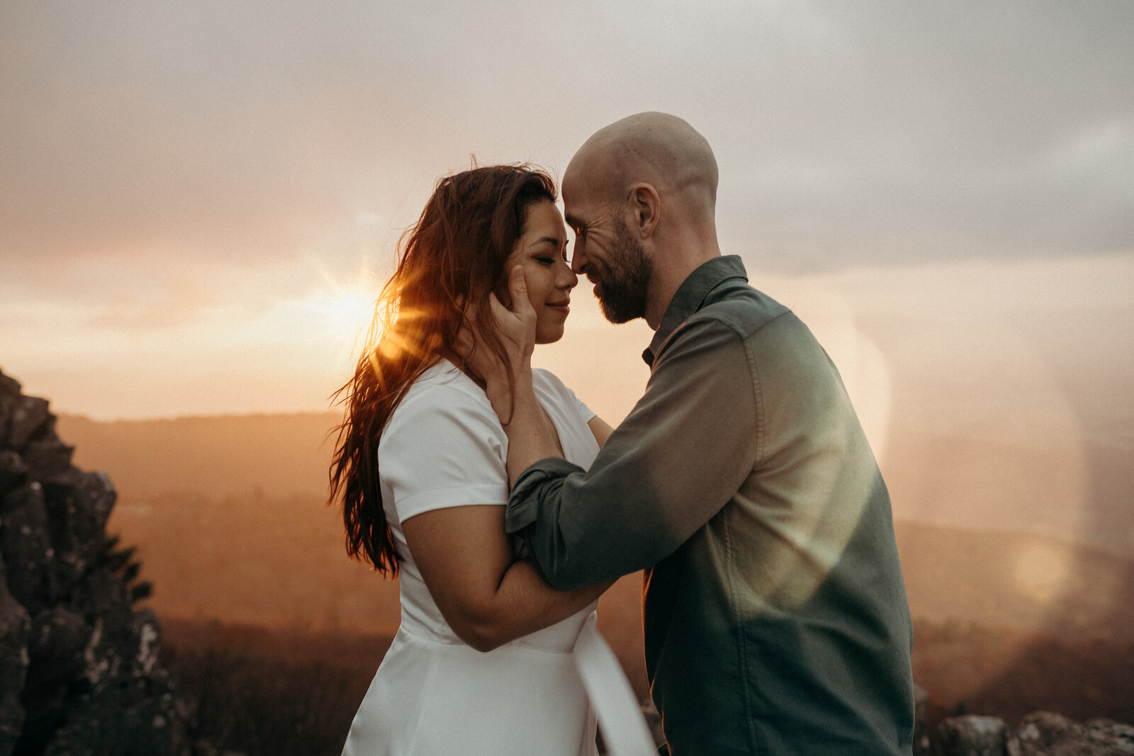 Sunset in Shenandoah Mountains Engagement Photographer