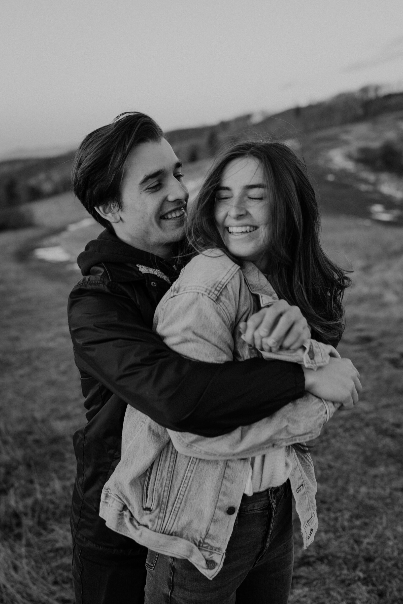 Sunrise engagement photography at Cole Mountain in Virginia