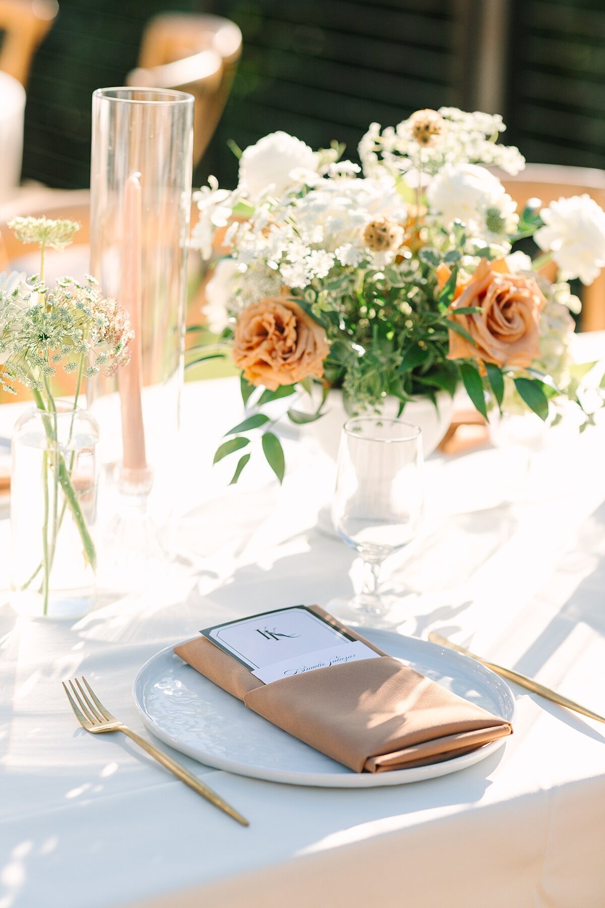 Table place setting designed by Everly and Co at Rancho Guejito Vineyard weddings.