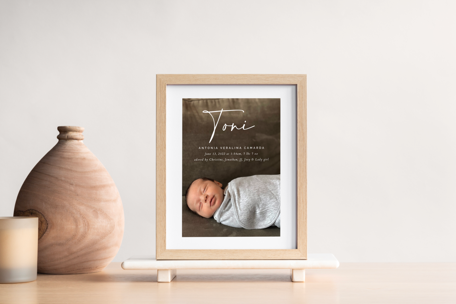 baby announcement mockup