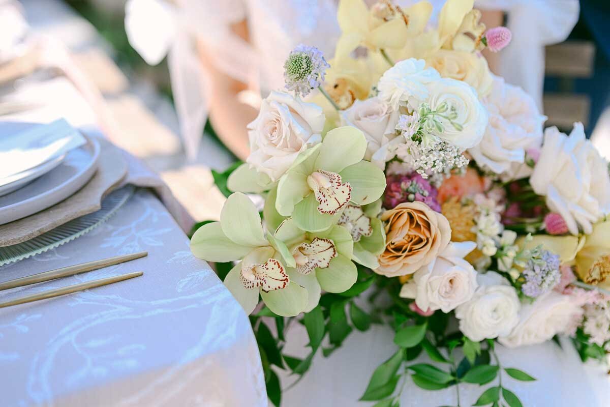 close up photo of colorful wedding bouquet