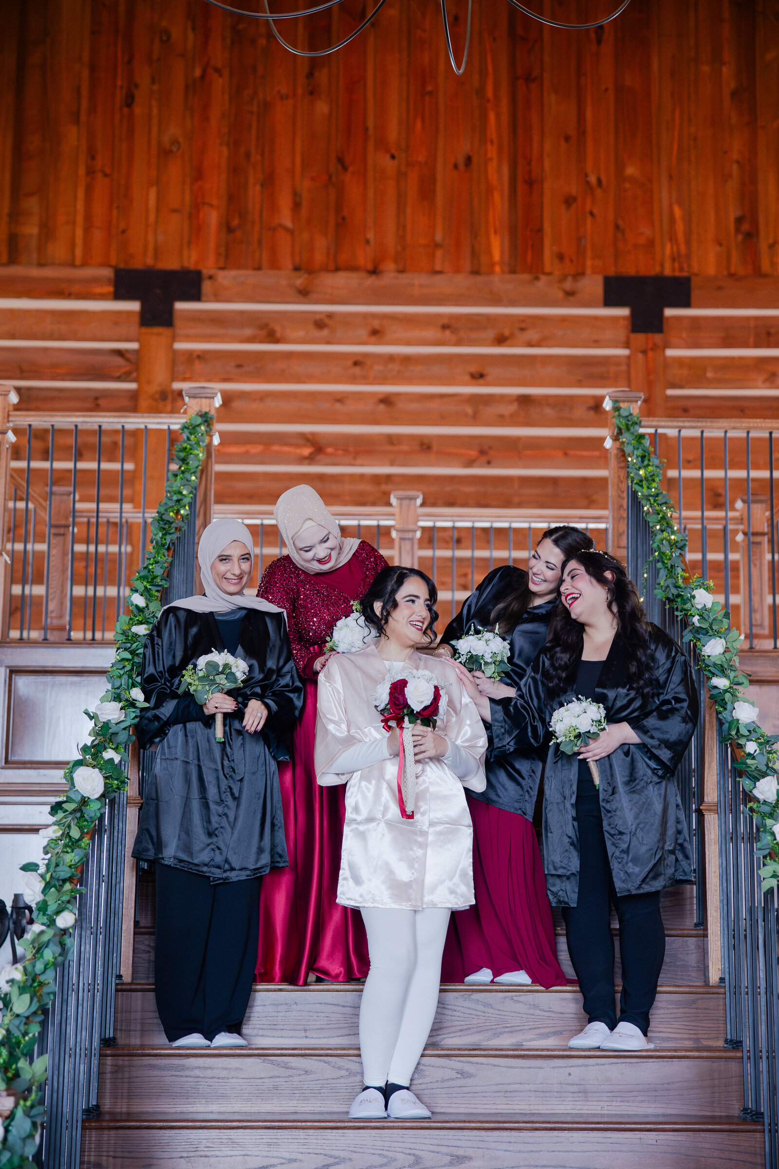Candid photography of bride and bridal party before wedding