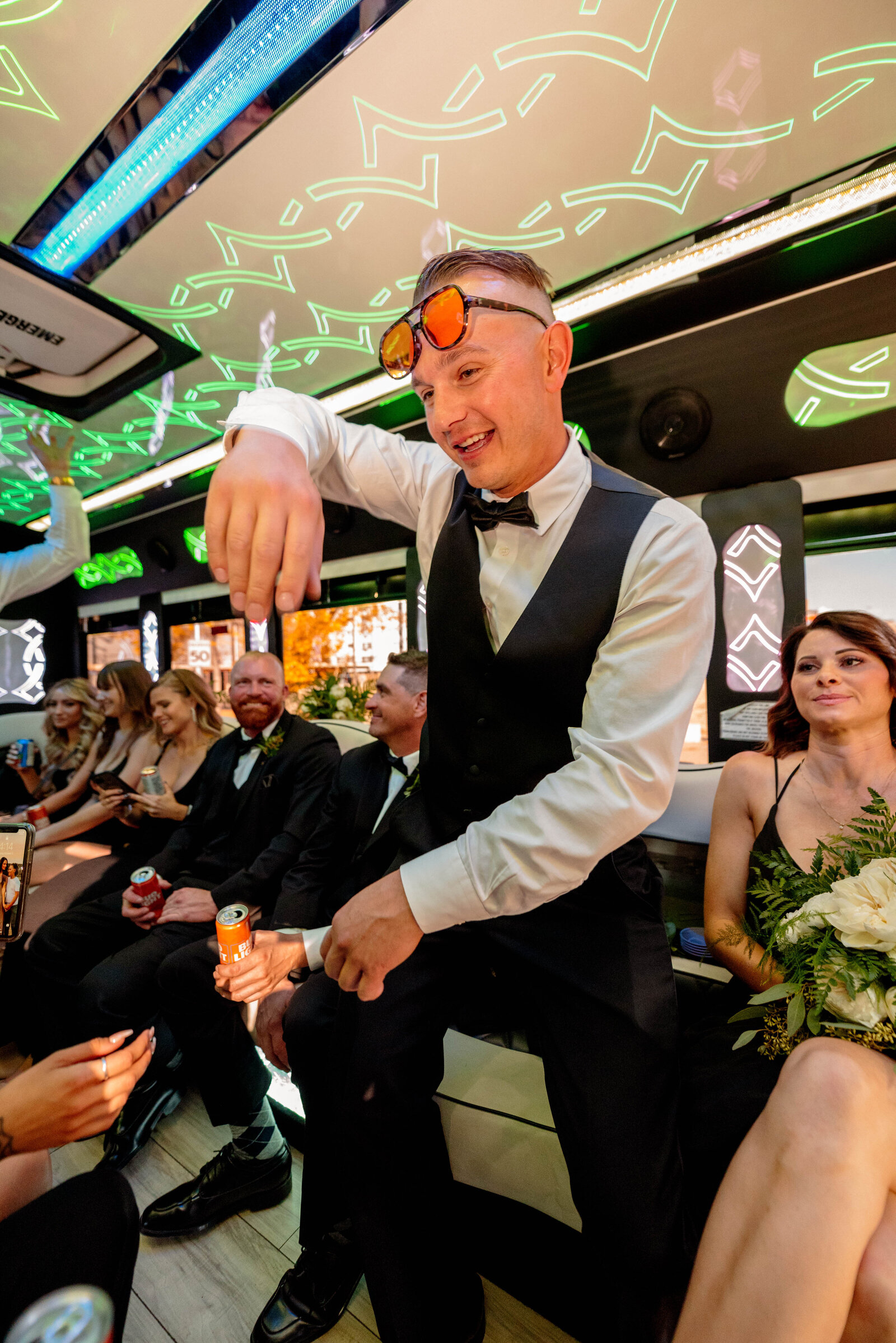 party bus limo weddings