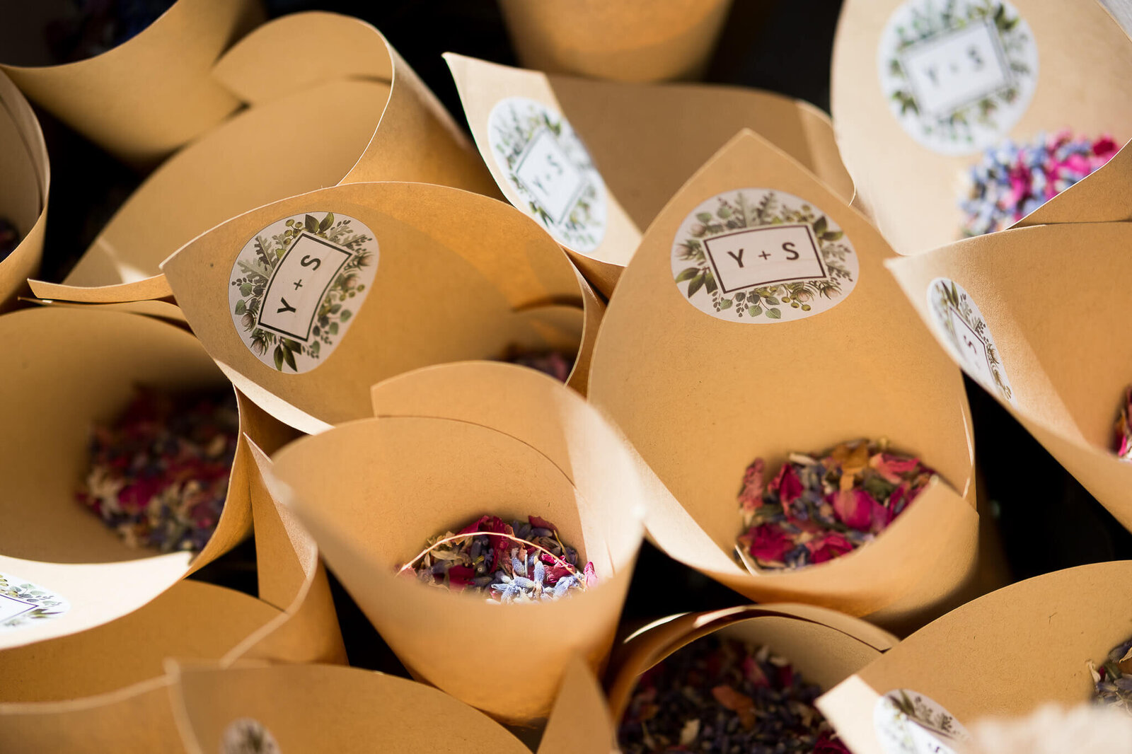 Flower petals for wedding ceremony.