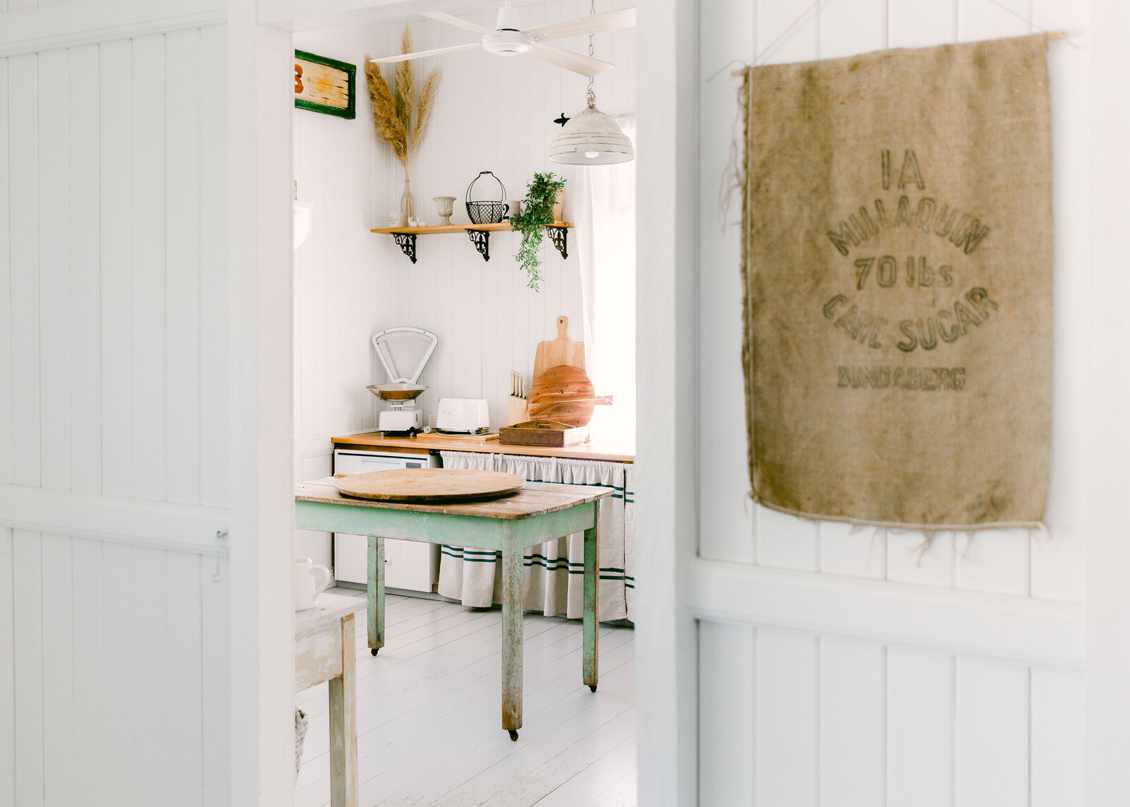White rustic vintage airbnb in Bundaberg Queensland captured by Chelsea Loren