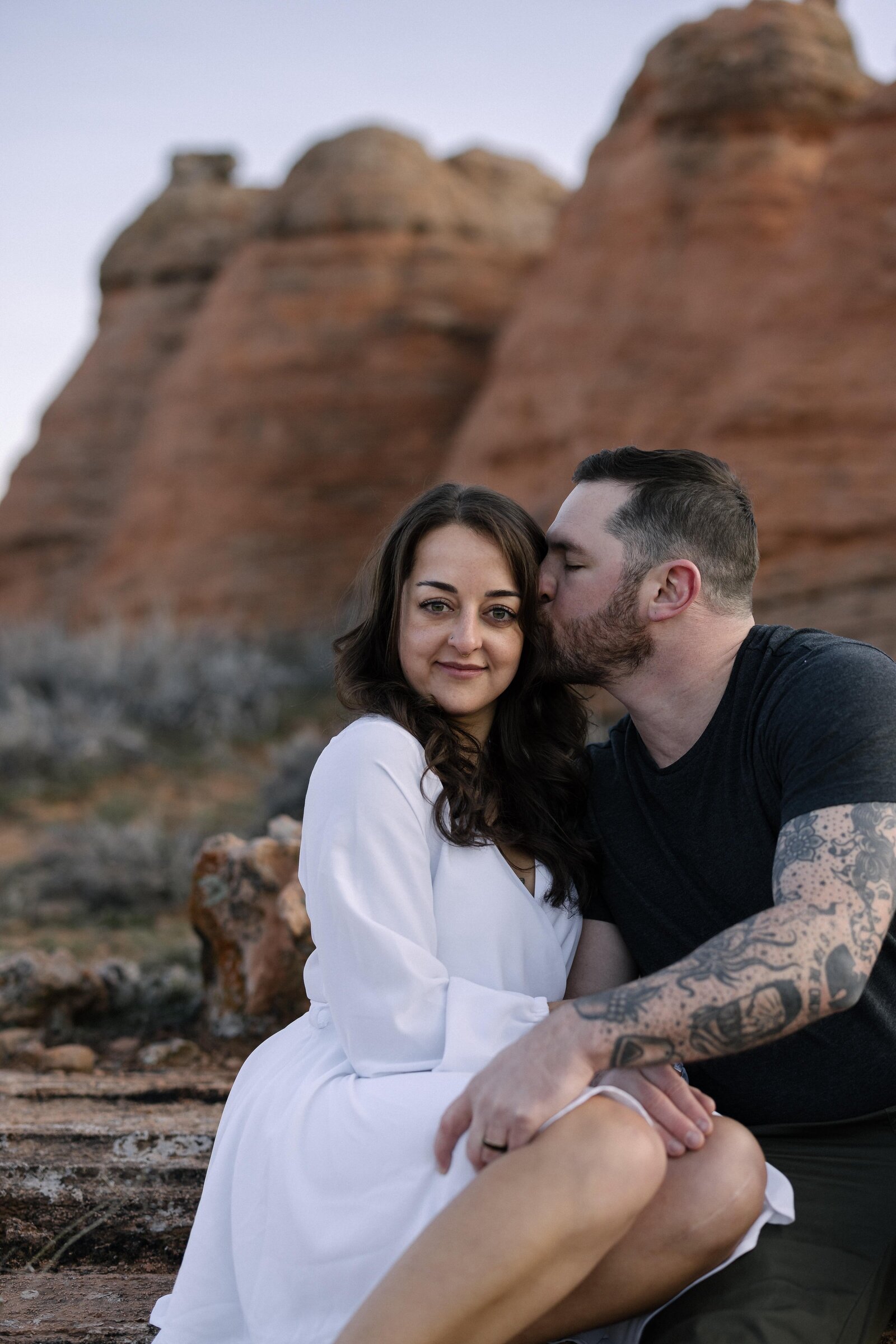 red butte engagement session in Wyoming