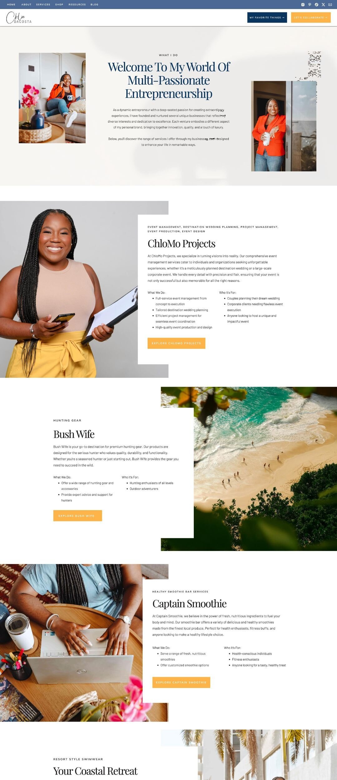 Content Creator Website - Chlomo Events