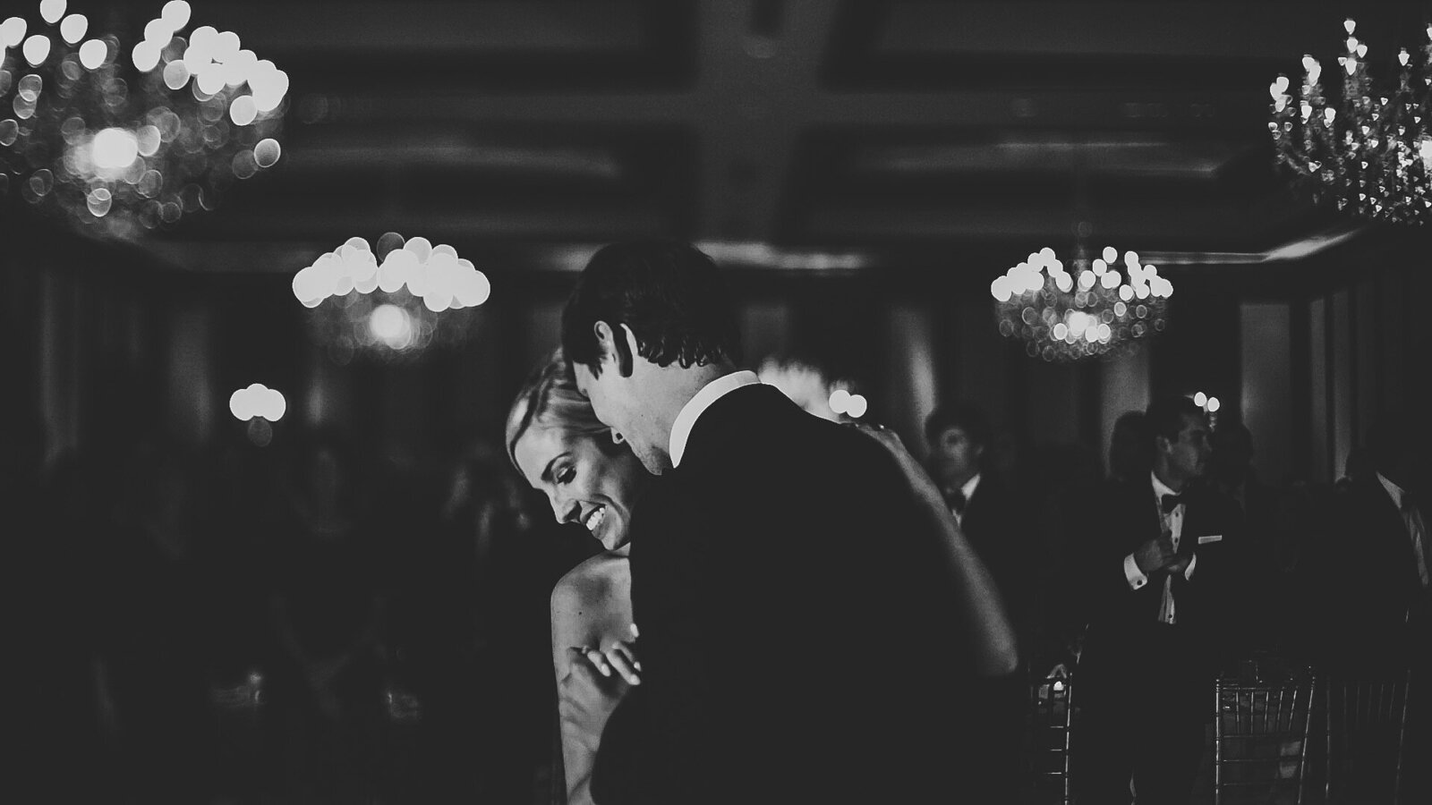 A Texas wedding videographer captures the special moment as a bride and groom share their first dance at their wedding.