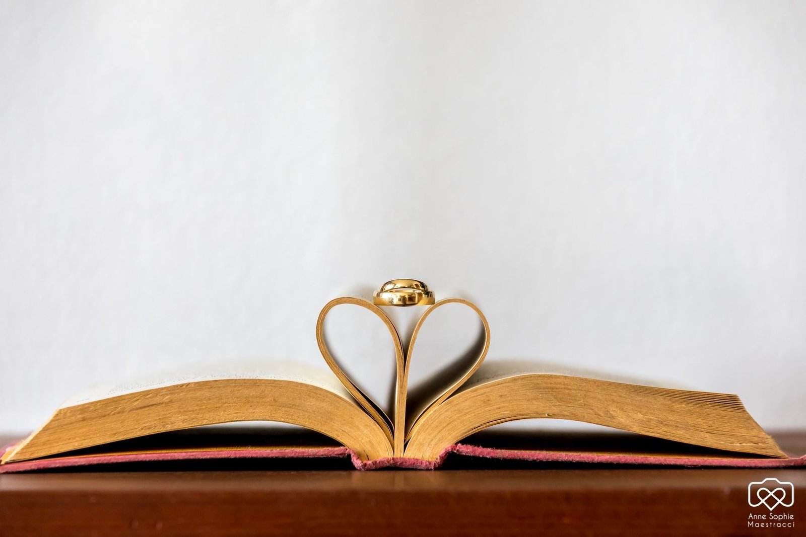 Ring shot on book