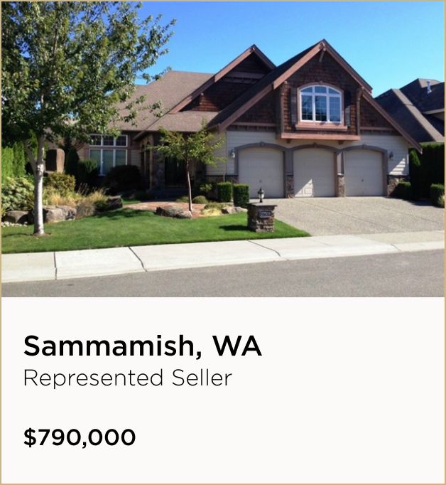 Sammamish, WA $790,000 – Represented Seller