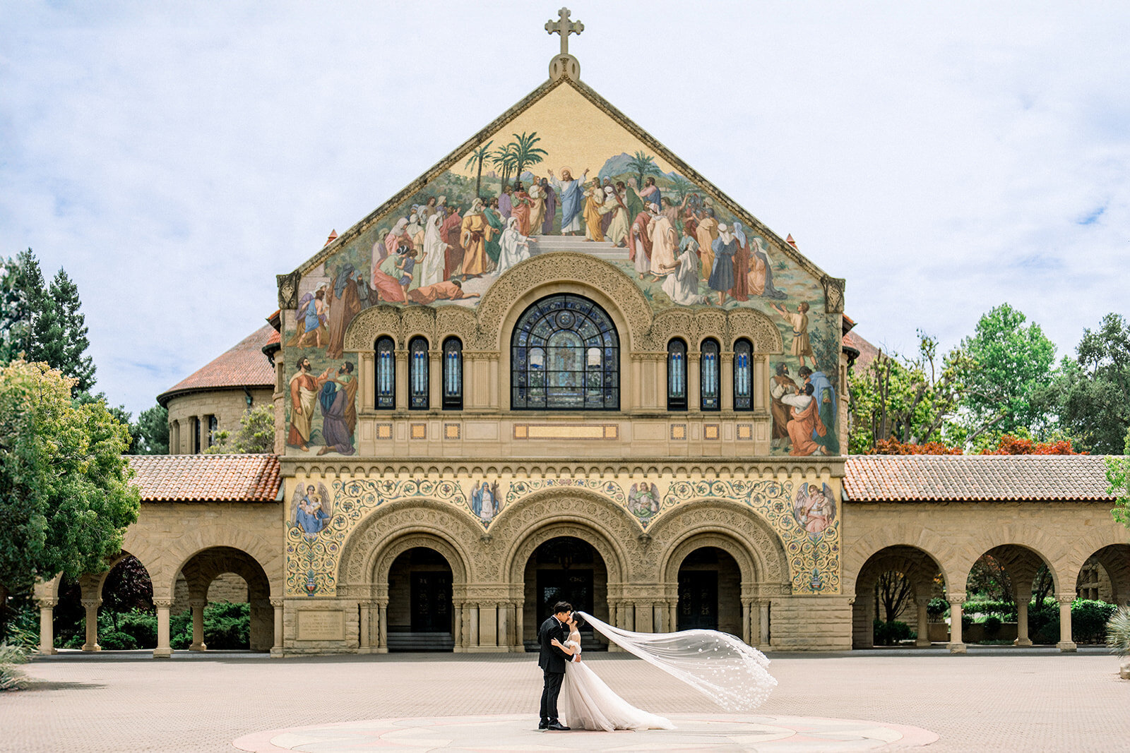 Iconic Stanford Memorial Church Wedding Facade