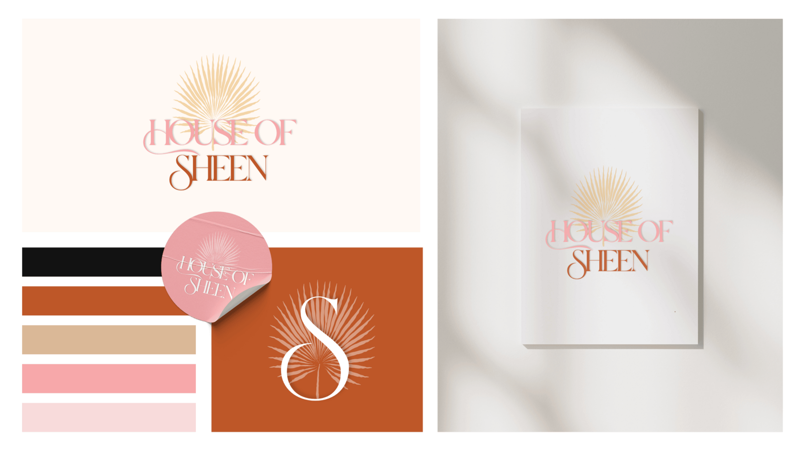 the brand board visually together with colors and logo design