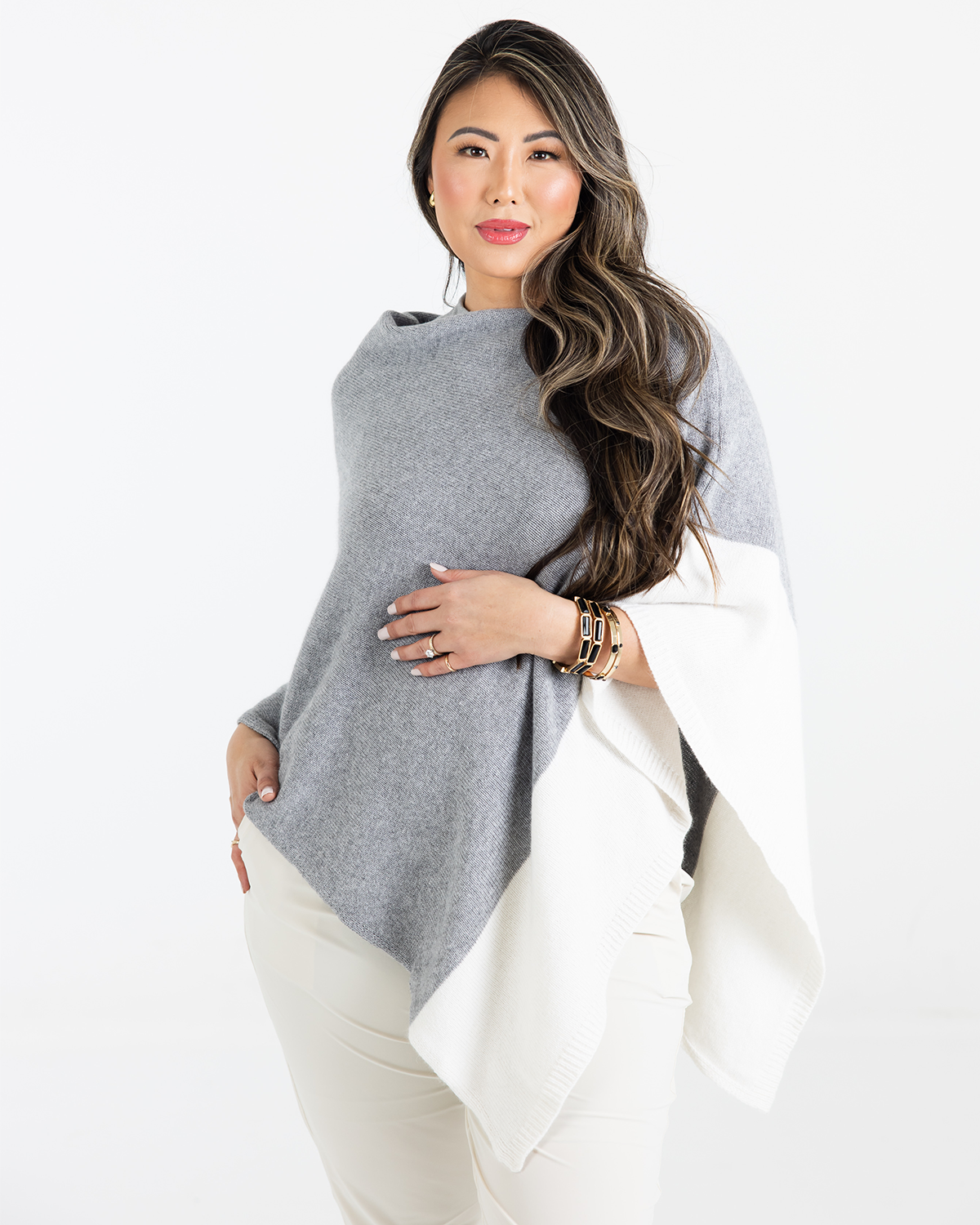 Sun Valley Poncho Cashmere Medium Gray Cream Heidi Hennessy.png