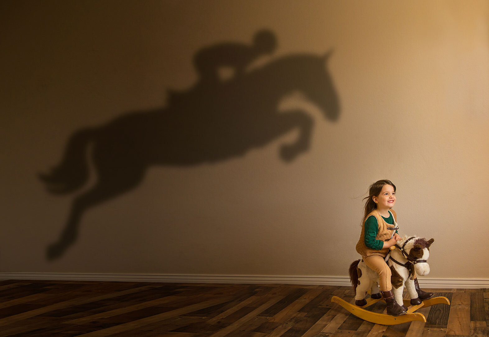 little-girl-horse-pony-equine-equestrian-imagination-dream-shadow-art-creative-unique-children-artist-photographer