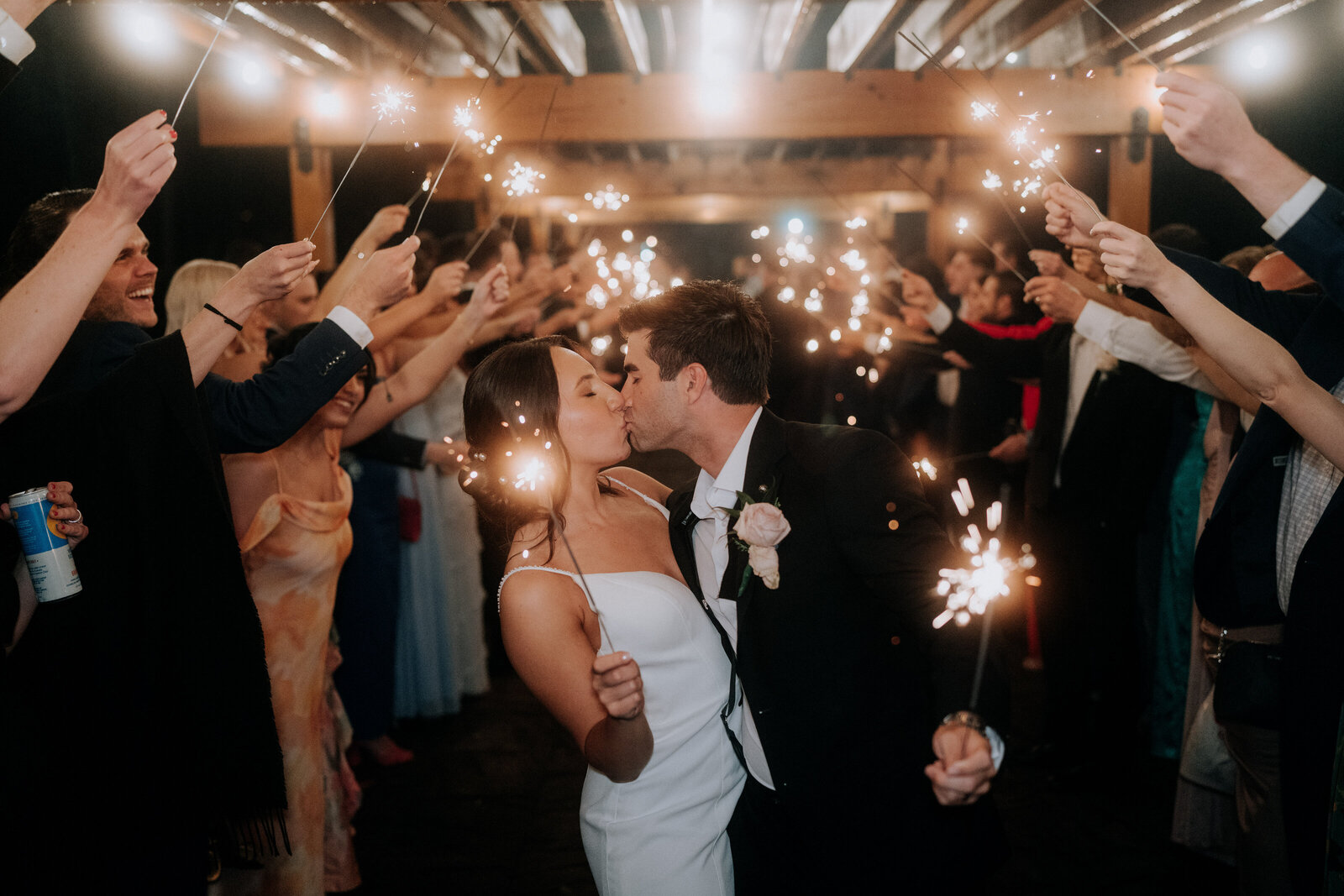 sparkler exit at wedding